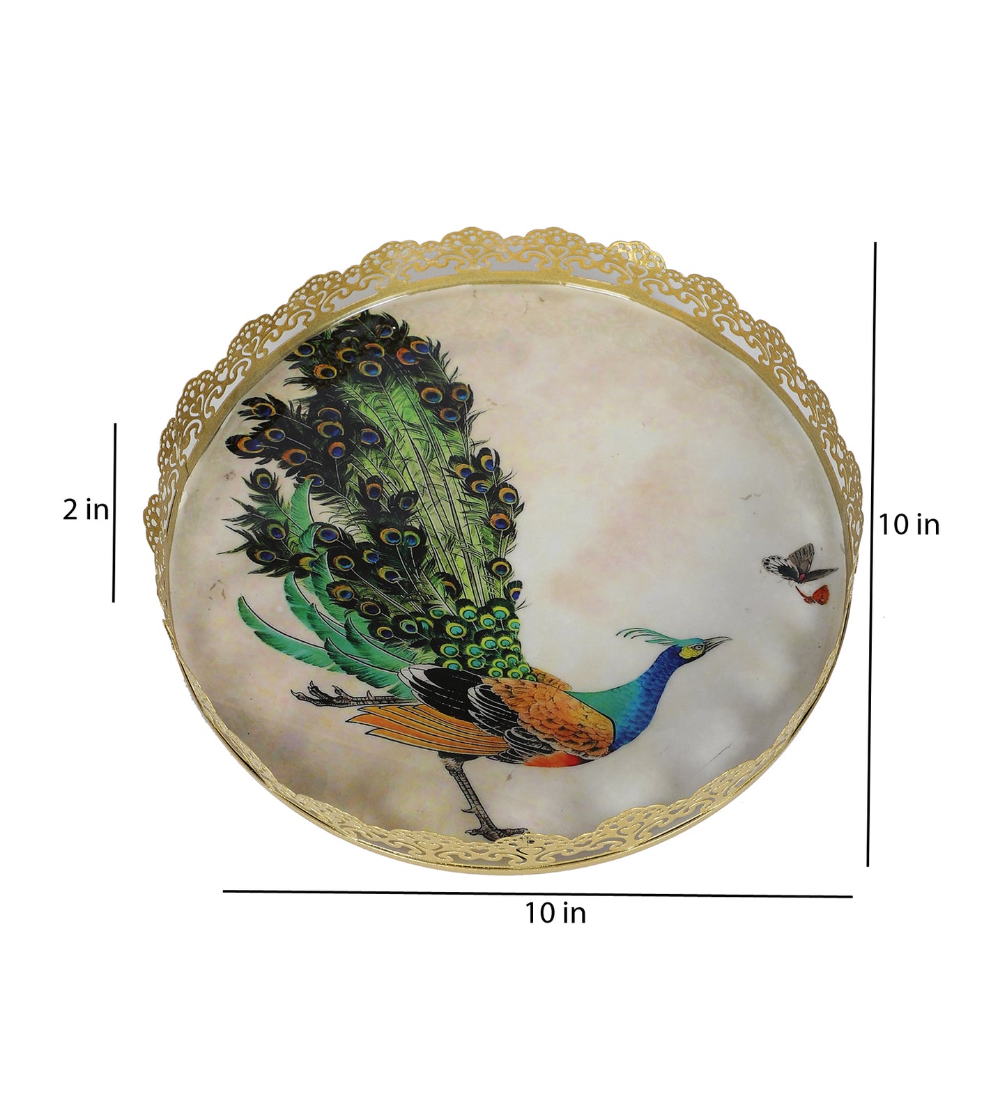 Green Peacock SIngle Tray