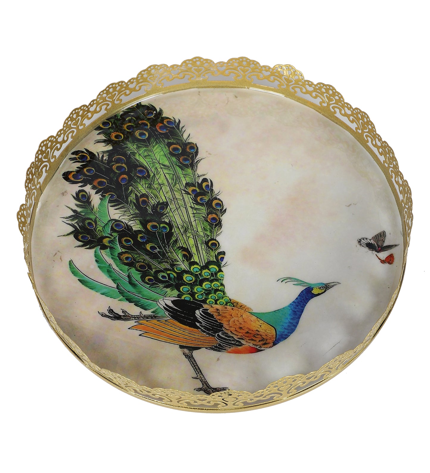 Green Peacock SIngle Tray