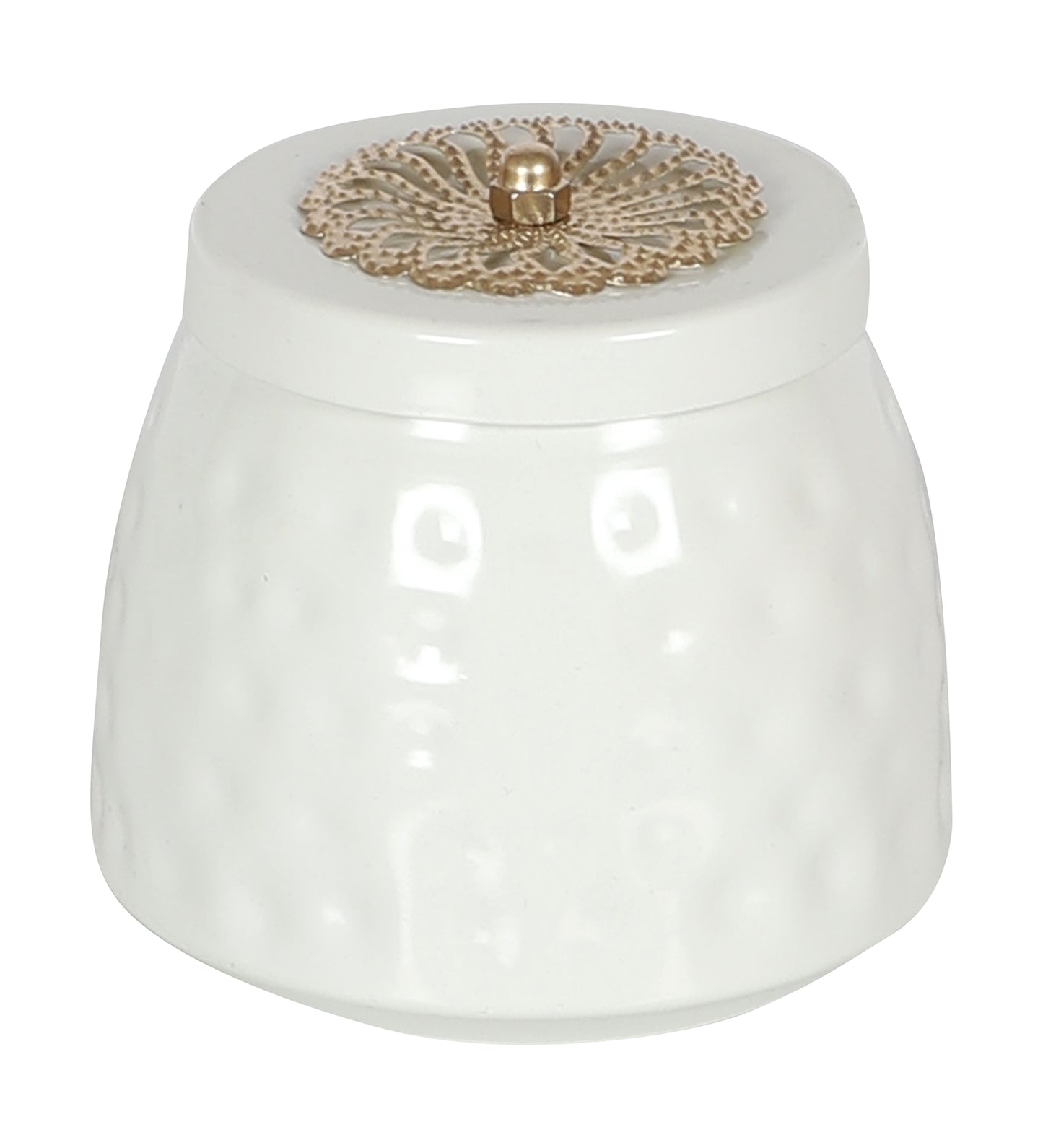 Metal Basket With White Jar Set of 5