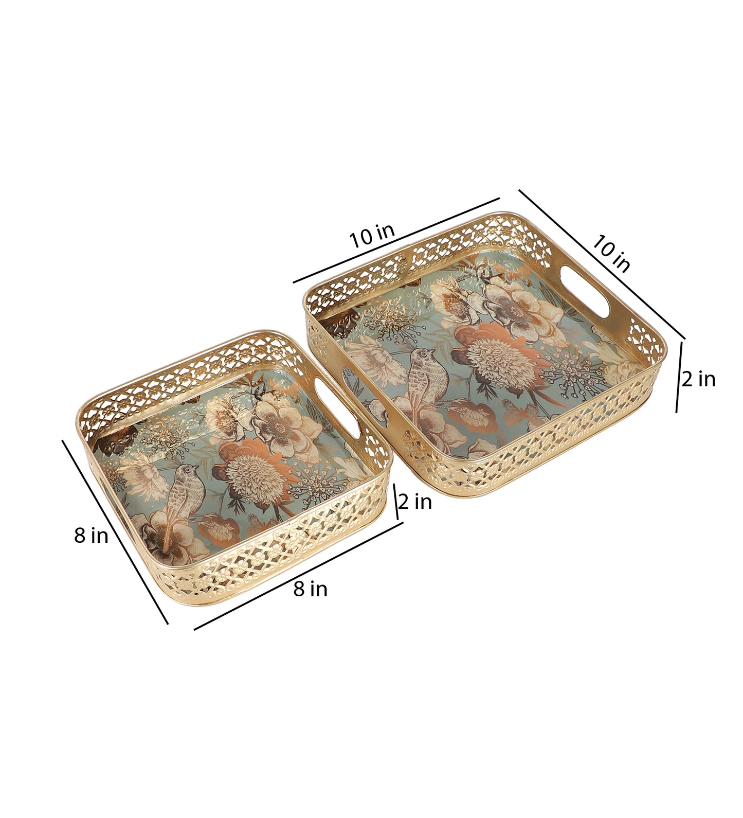 Square FLower Tray Set of 2