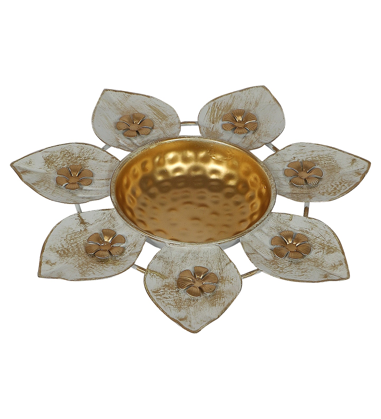 Small White & Gold Flower Urli