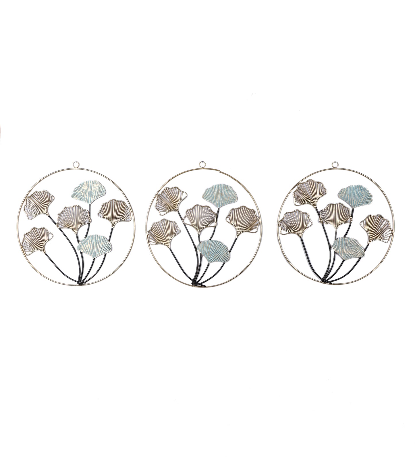 Green & Gold Leaves  Wall Decor Set of 3