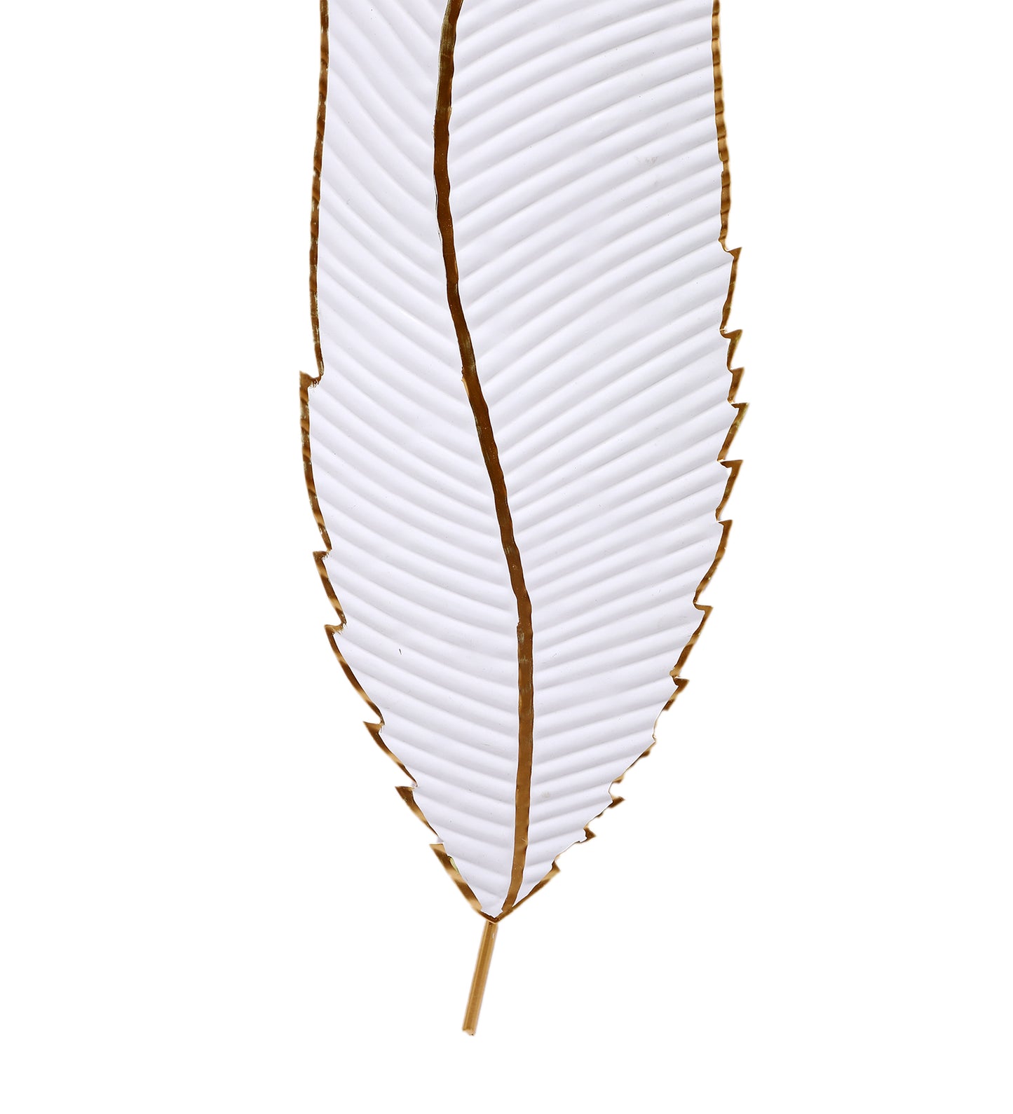 White & Gold Long Leaves Wall Decor Set of 2