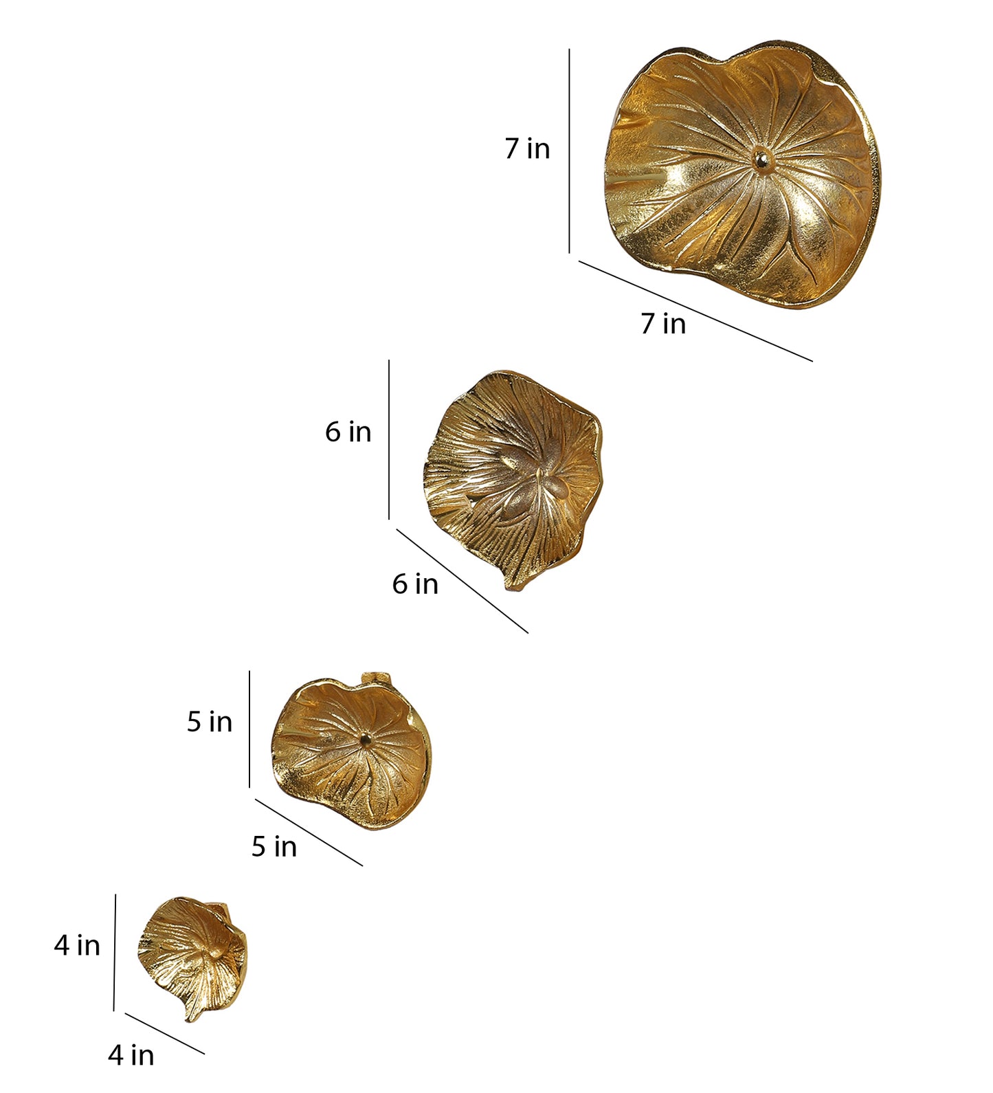 Flower Aluminium Wall Art Set of 8