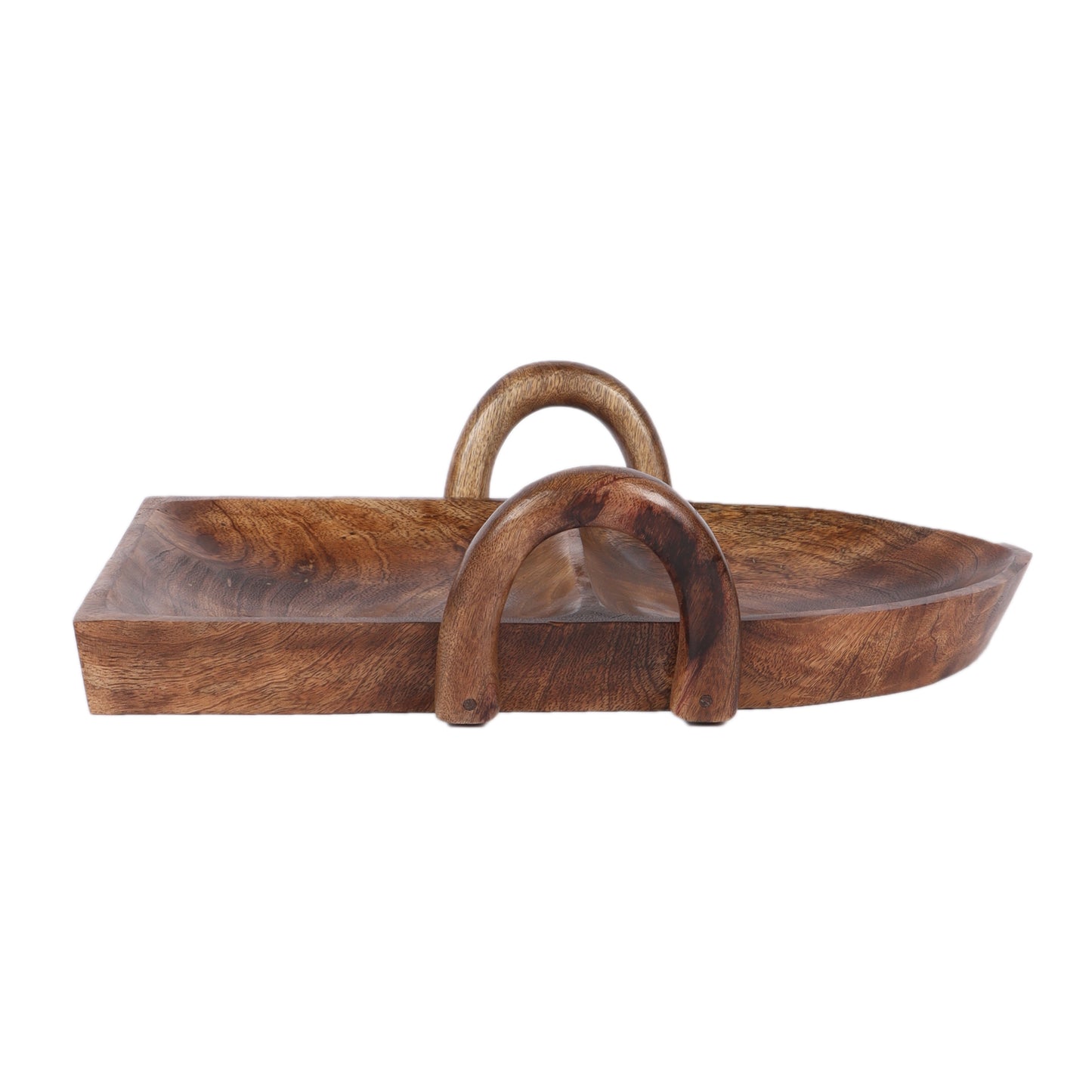 Boat Shape Mangowood Snacks Platter Set of 9