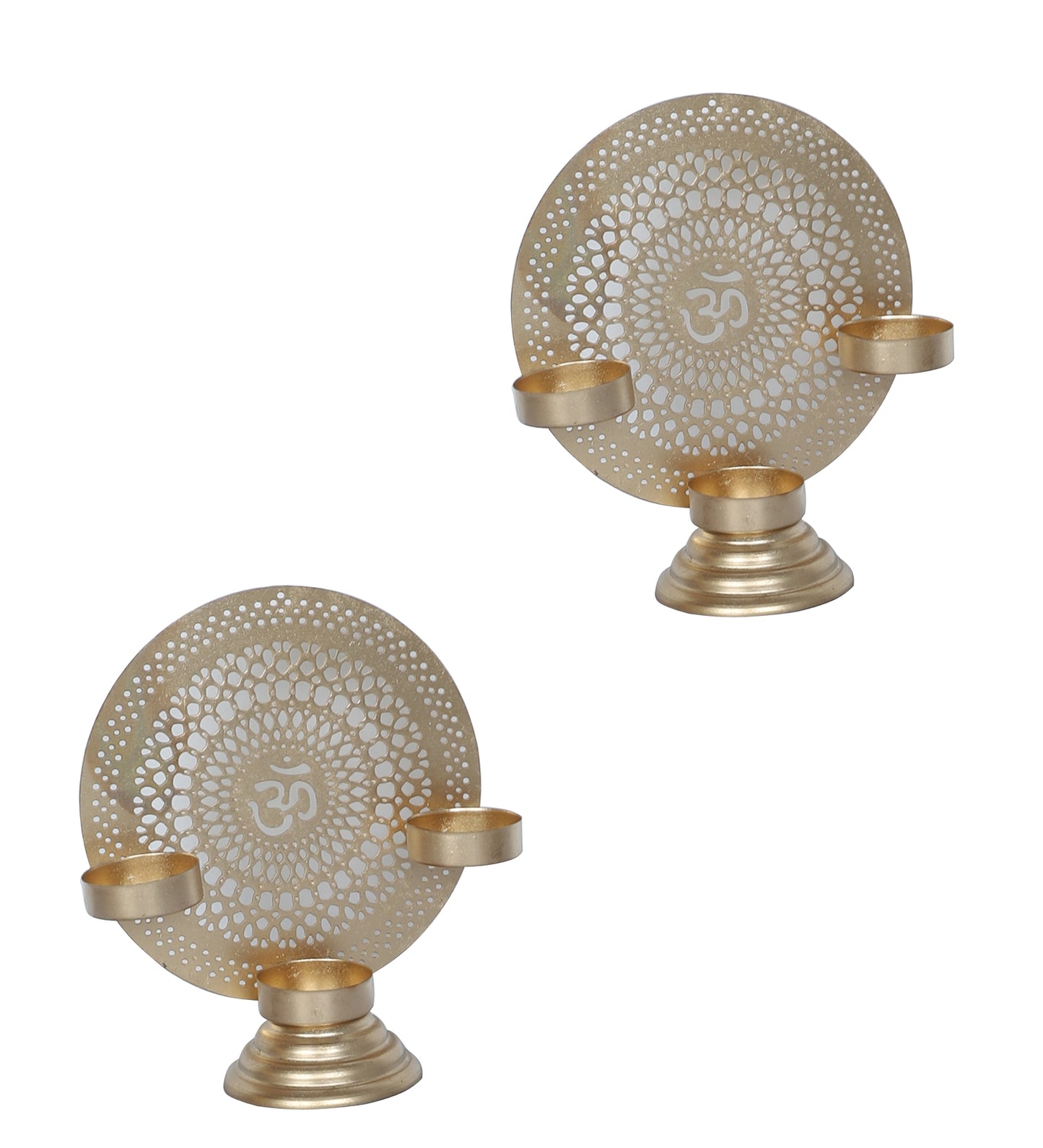 Om Etching Table & Hanging Tealight Holder Set of 4
