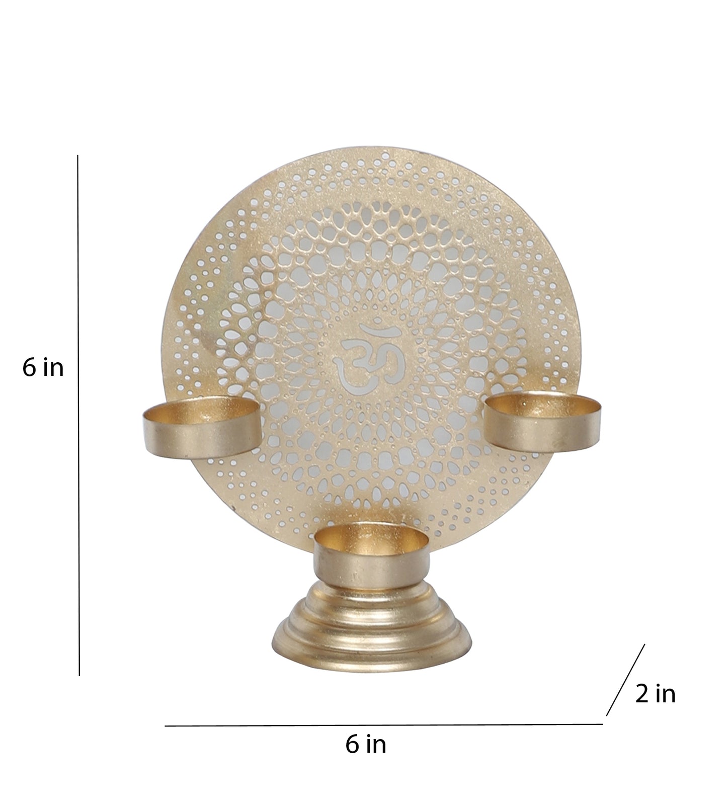 Om Etching Table & Hanging Tealight Holder Set of 4