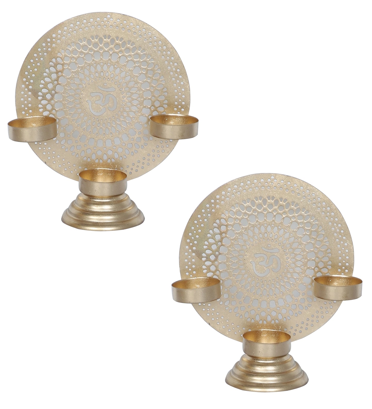 Om Etching Table & Hanging Tealight Holder Set of 4