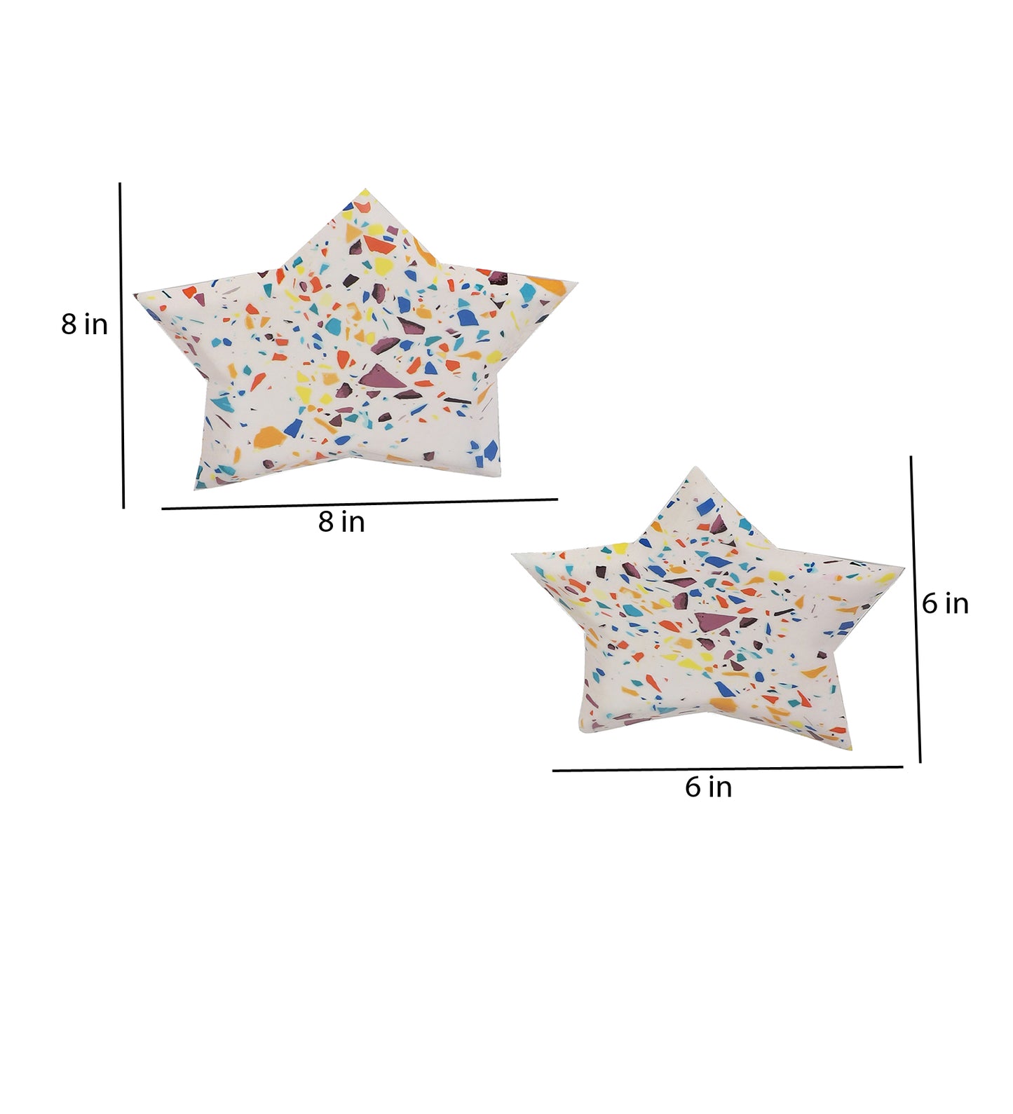 Multicolor Star Metal Platter Set of 2