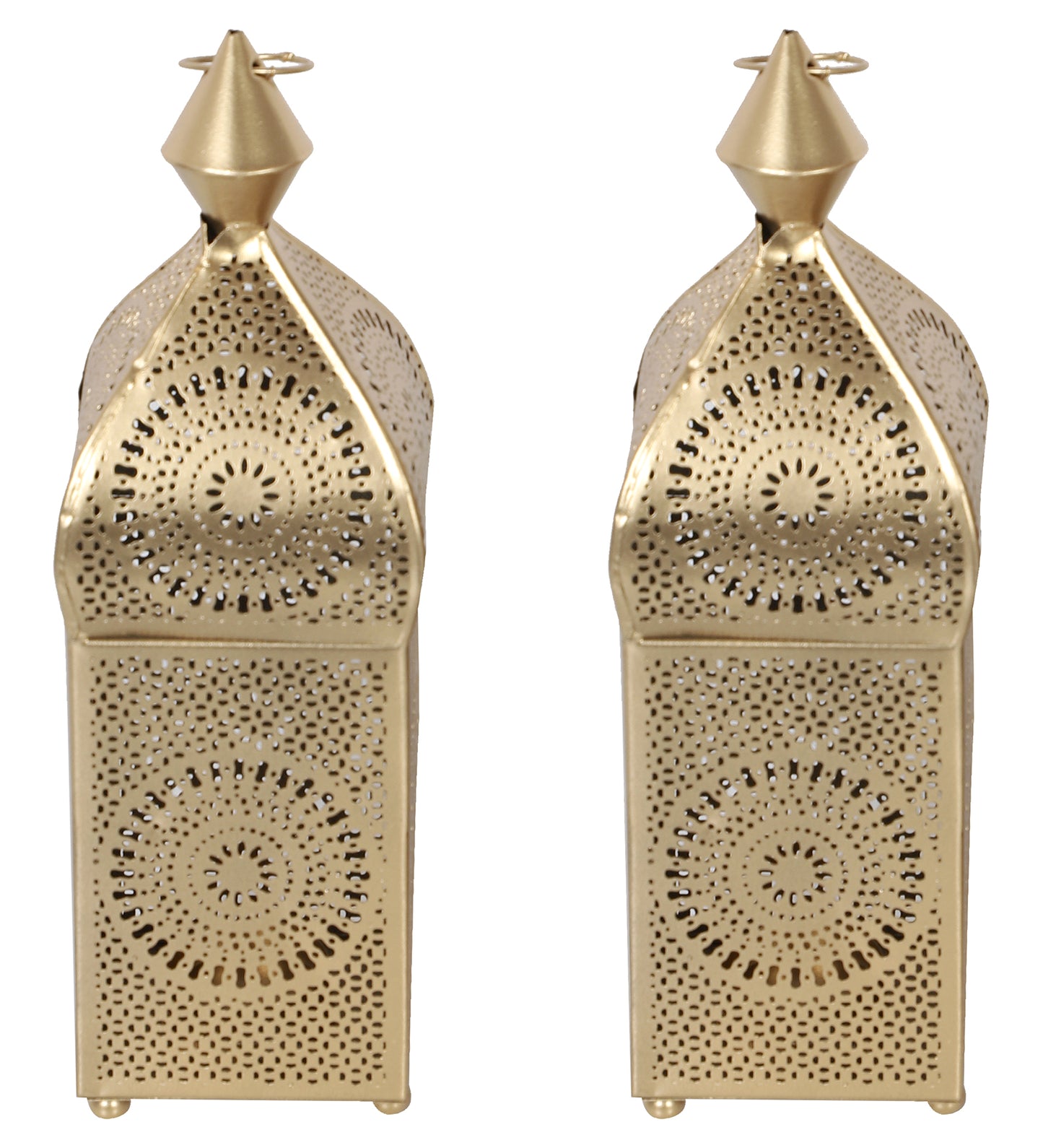 Hanging Etching Square Lantern Set of 2