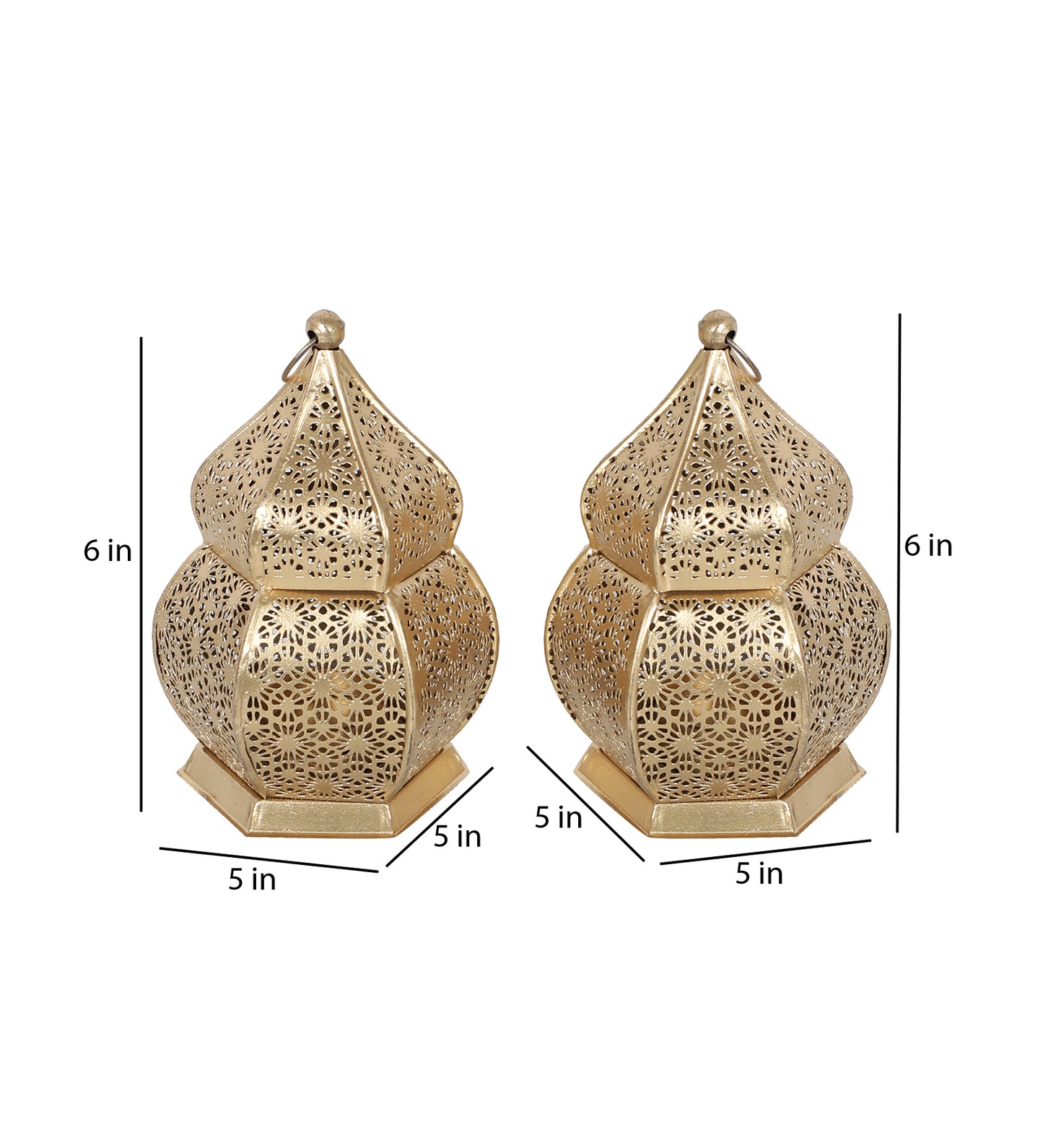 Hanging Hut Lantern Tealight Holder Set of 2