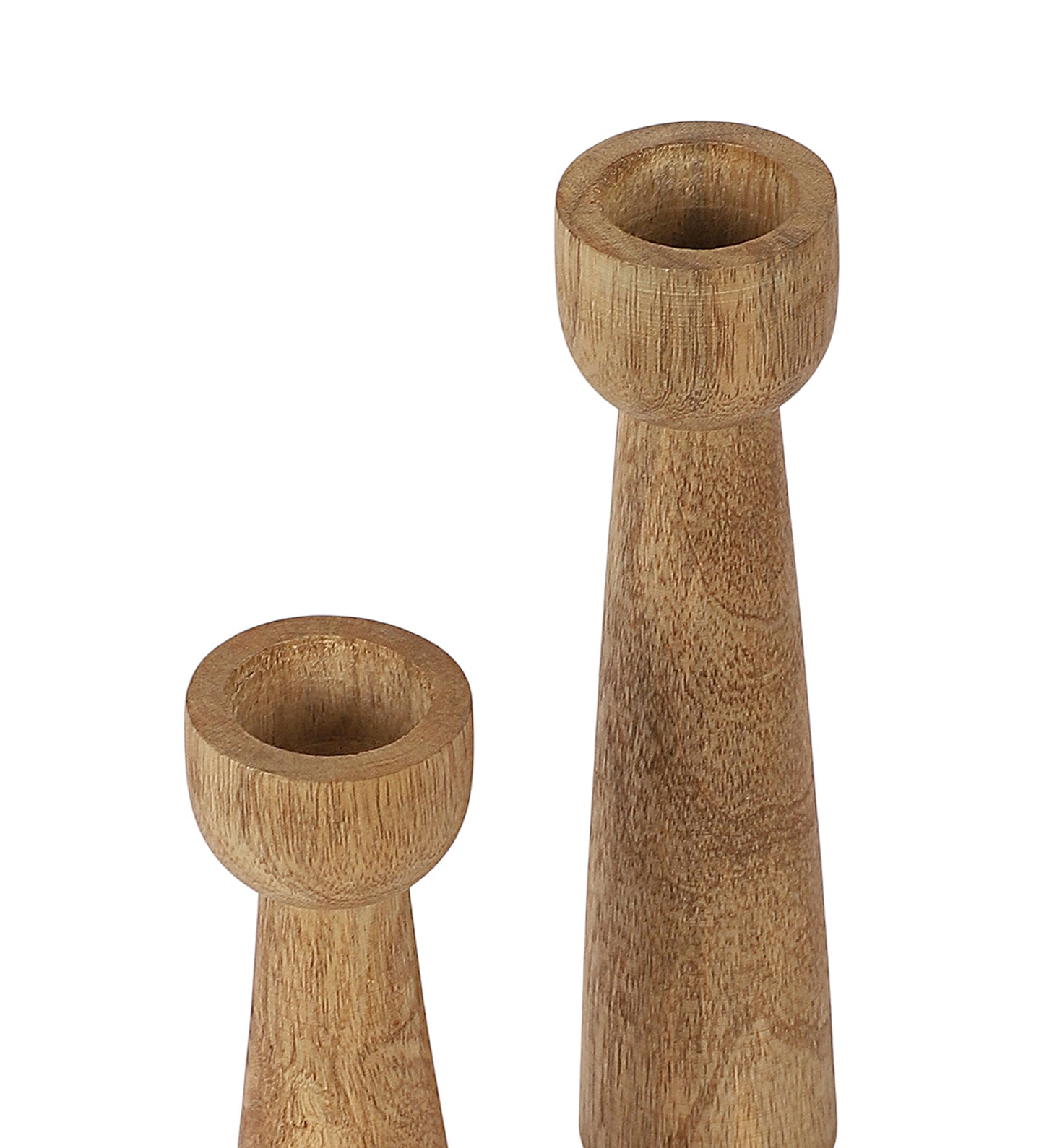 Mangowood Long Candle Stand Set of 2