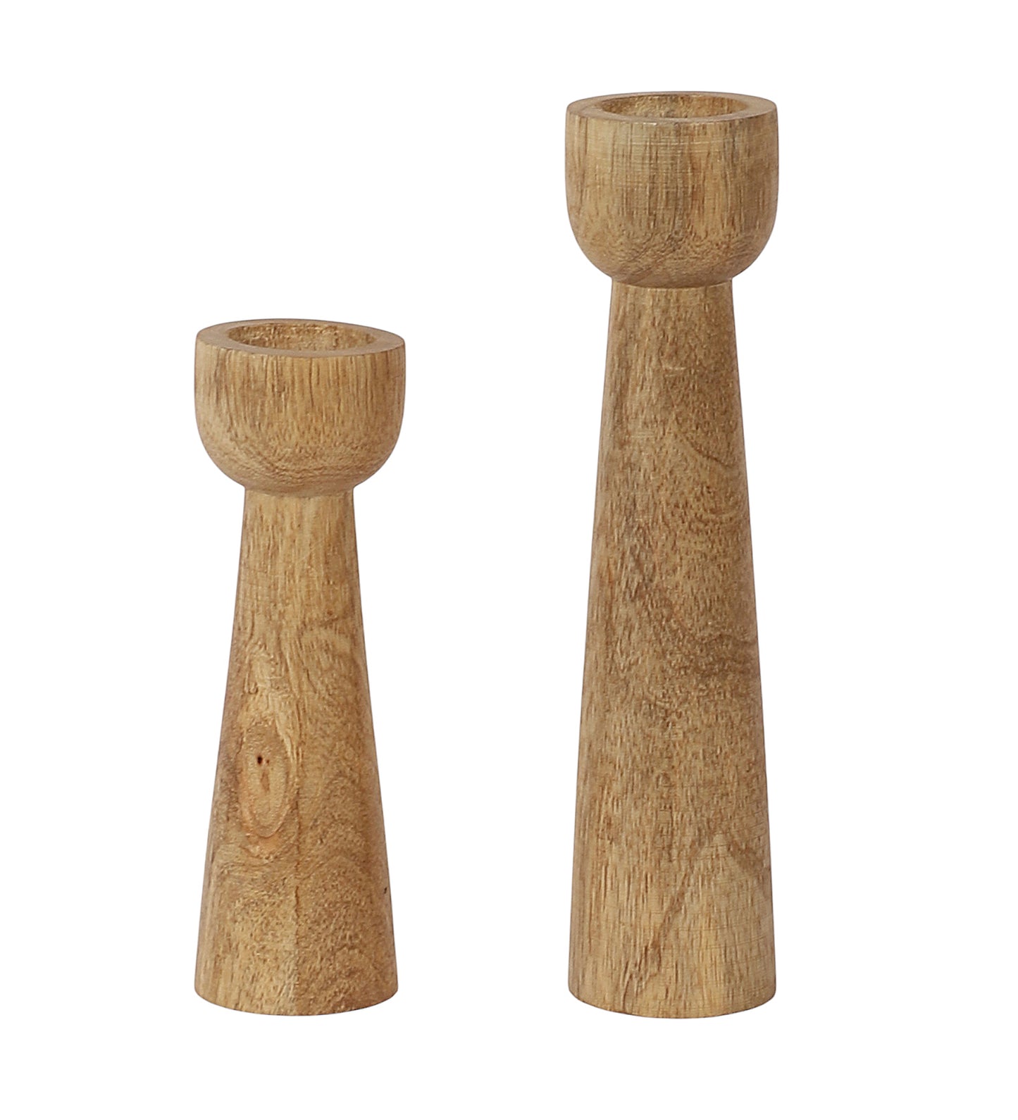 Mangowood Long Candle Stand Set of 2