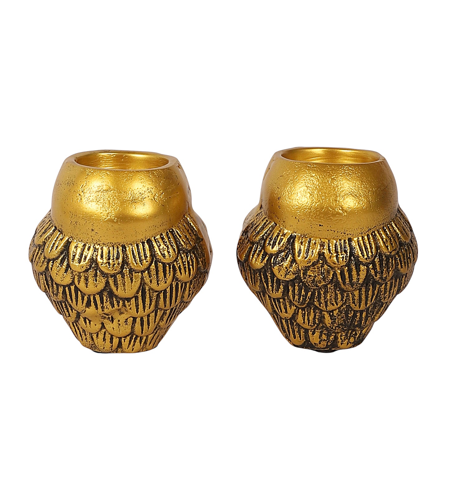 Aluminium Owl Tealight Holder Set of 2