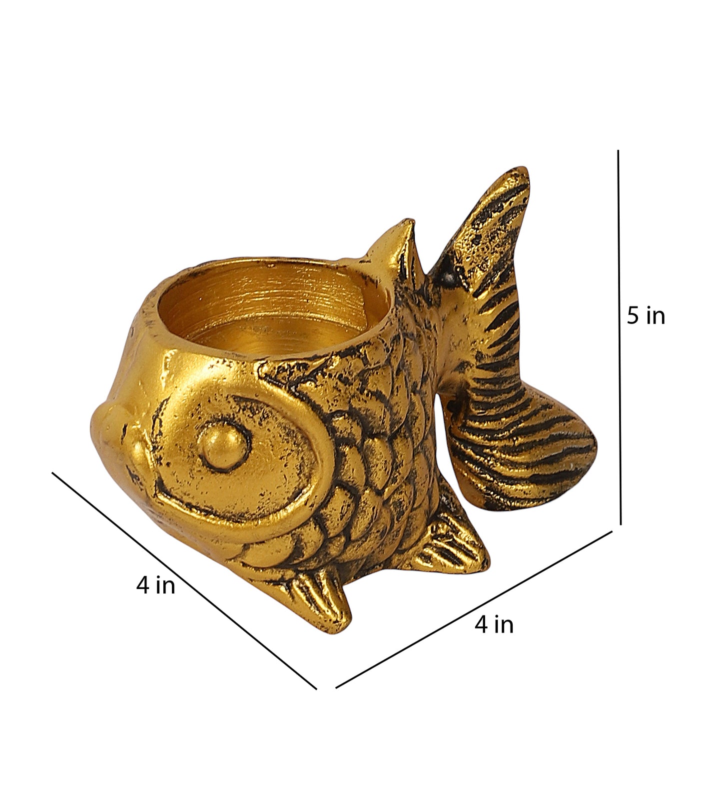 Aluminium Fish Tealight Holder Set of 2
