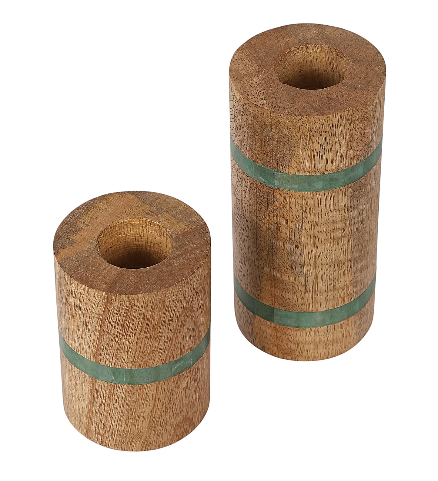 Mangowood & Resin Pillar Candle Stand Set of 3