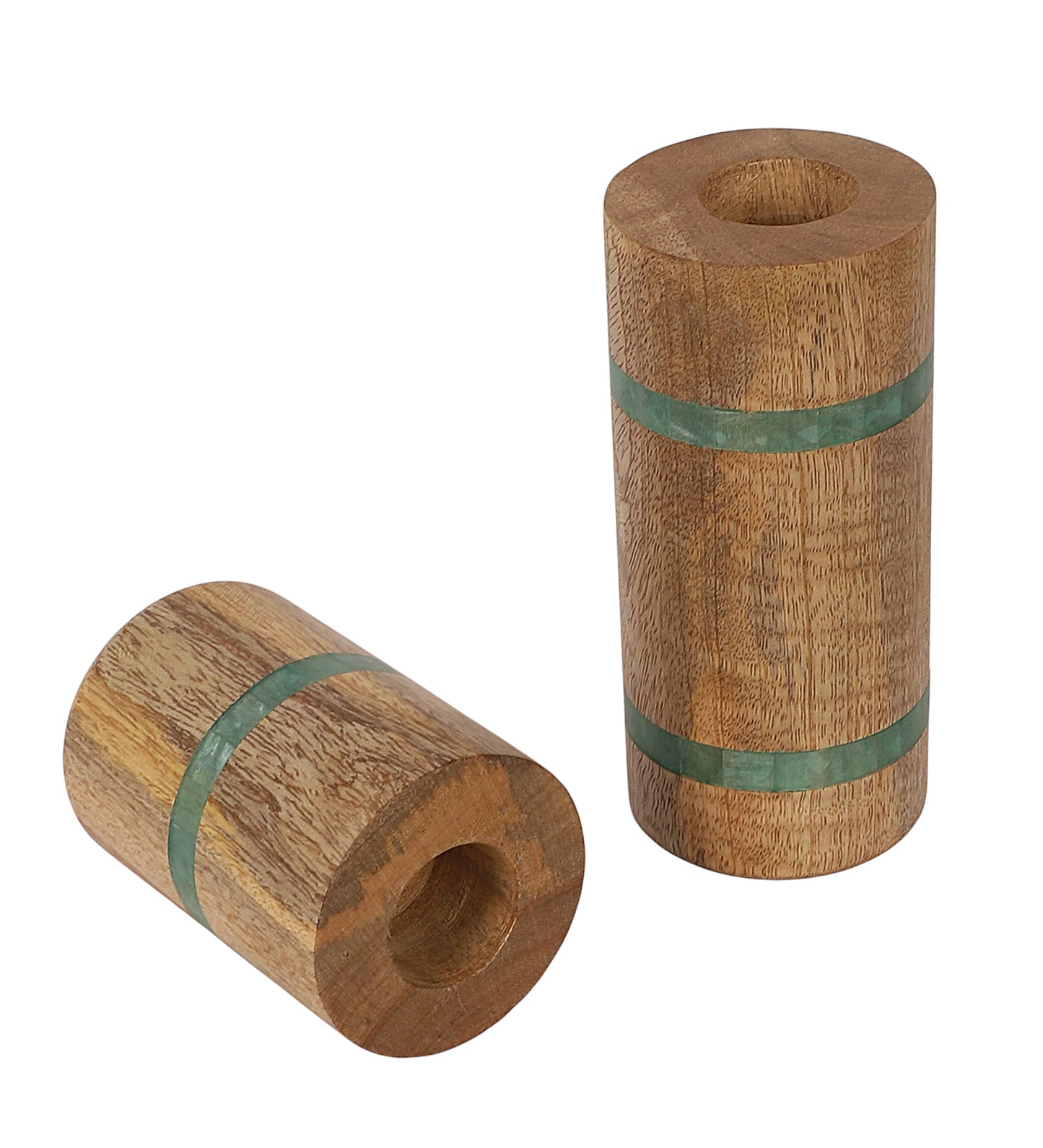 Mangowood & Resin Pillar Candle Stand Set of 3