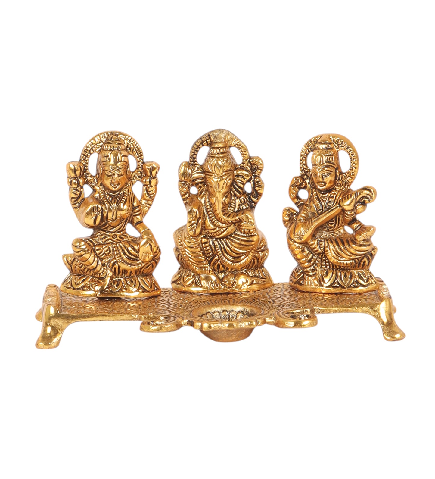 Lakshmi,Ganesh,Saraswati Diya