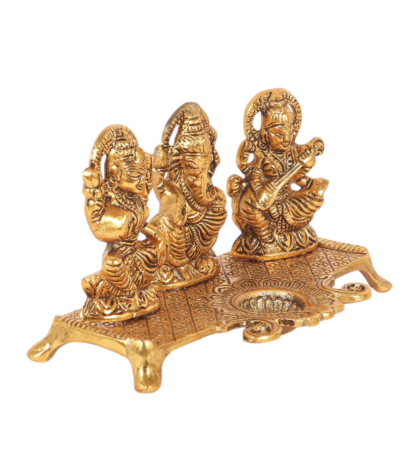 Lakshmi,Ganesh,Saraswati Diya