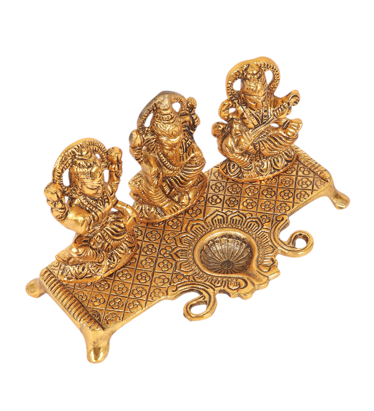 Lakshmi,Ganesh,Saraswati Diya