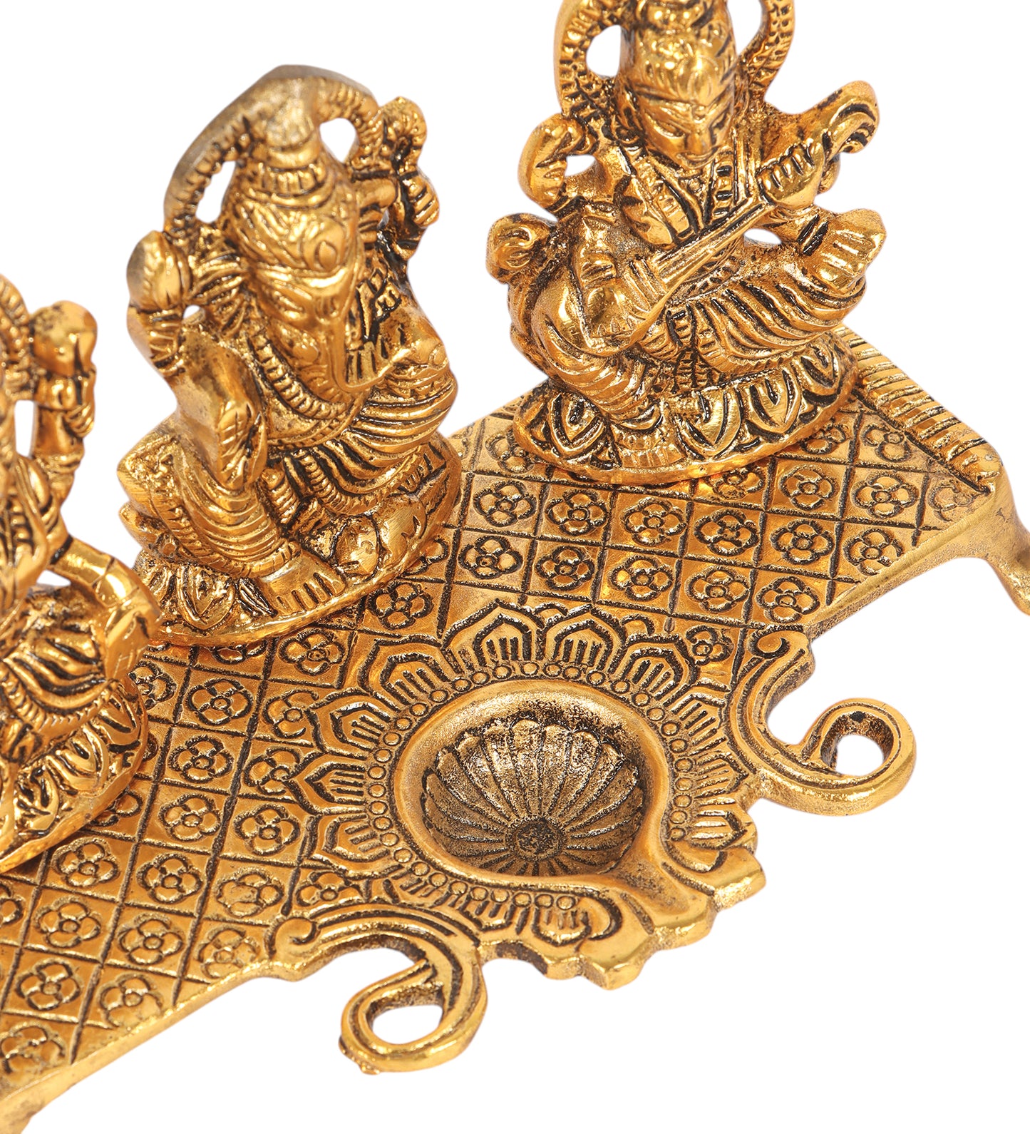 Lakshmi,Ganesh,Saraswati Diya