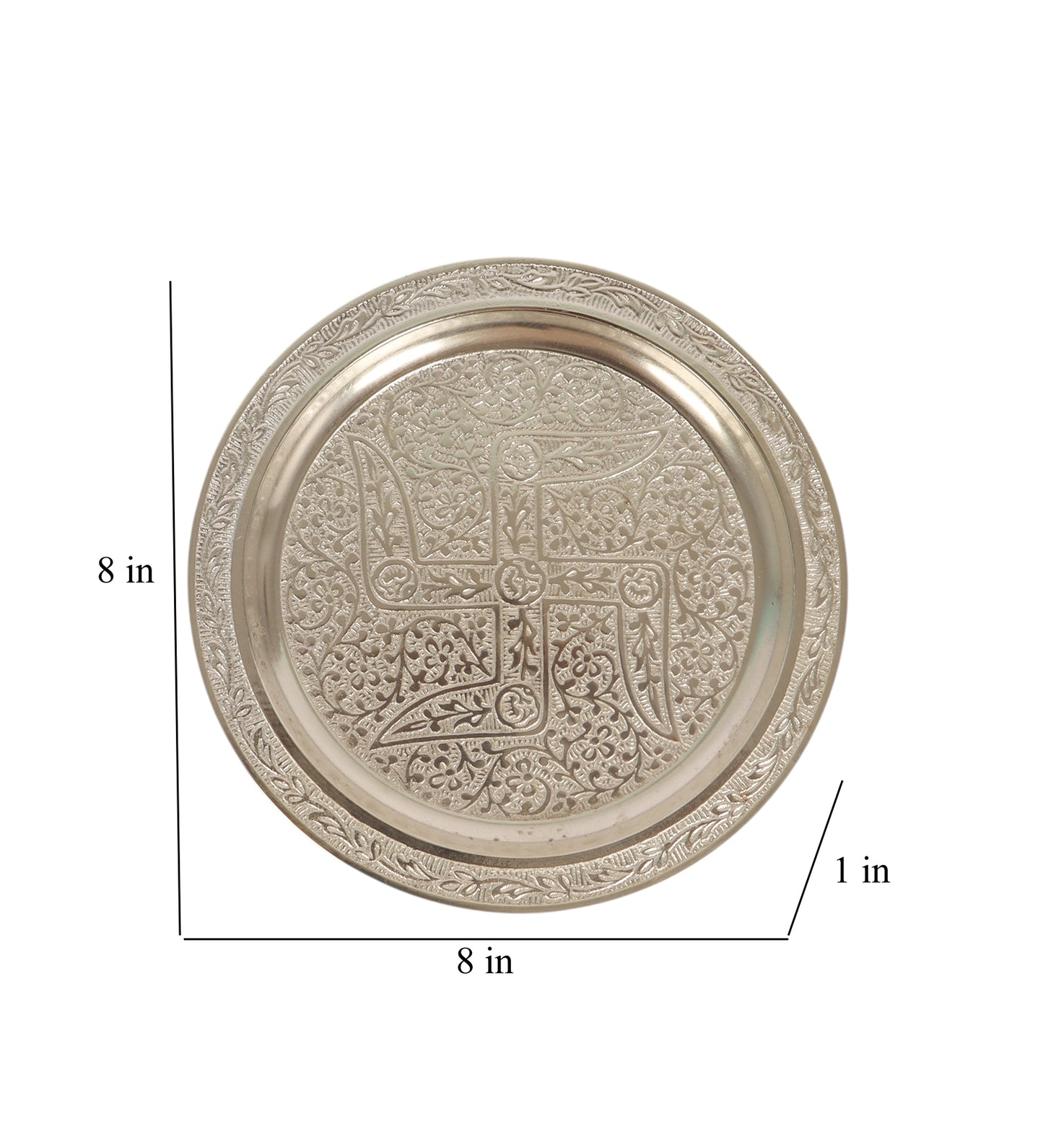 Silver aluminium Pooja thali Set of 5 with velvet box
