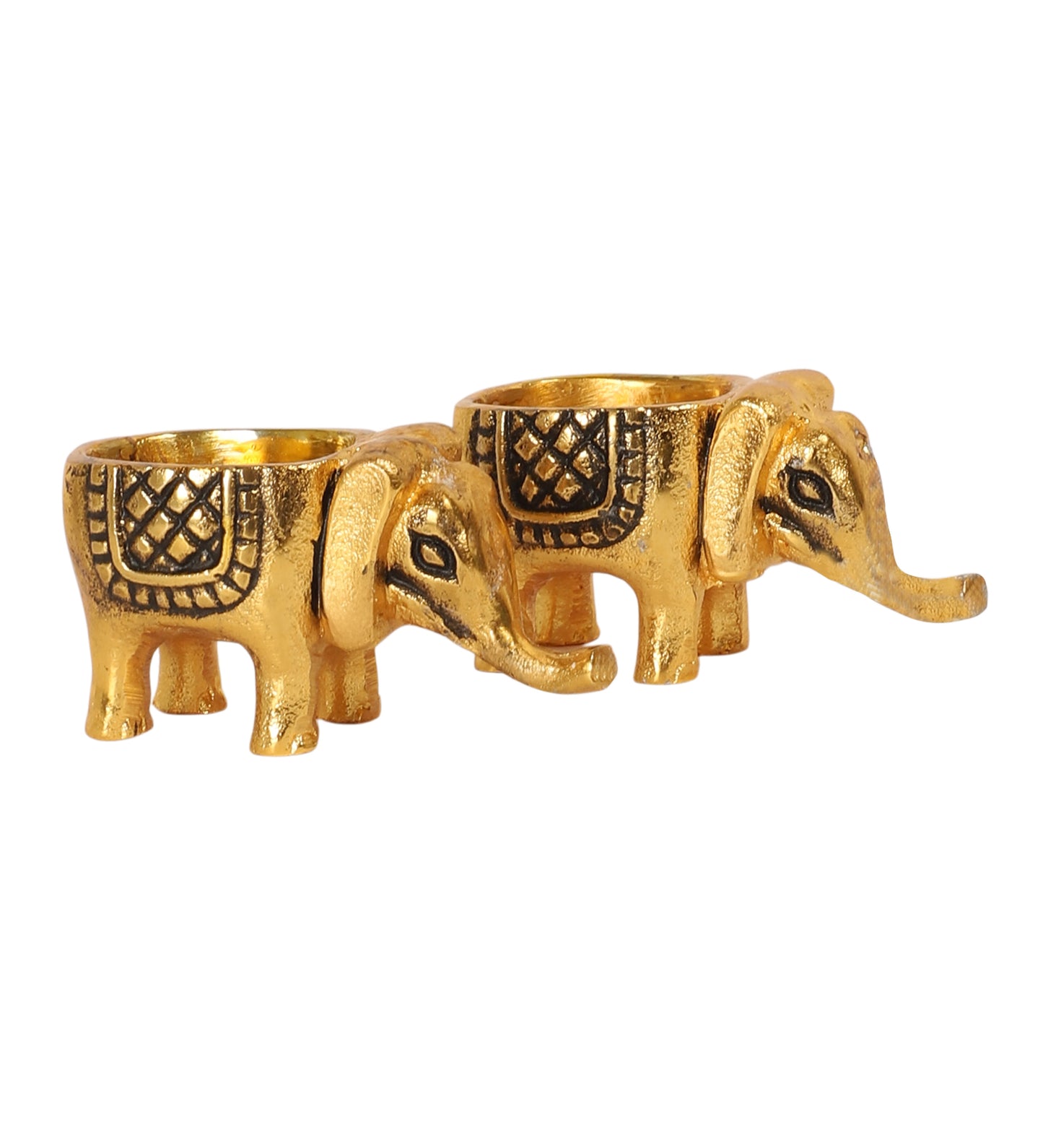 Aluminium Elephant Tealight Holder Set of 2