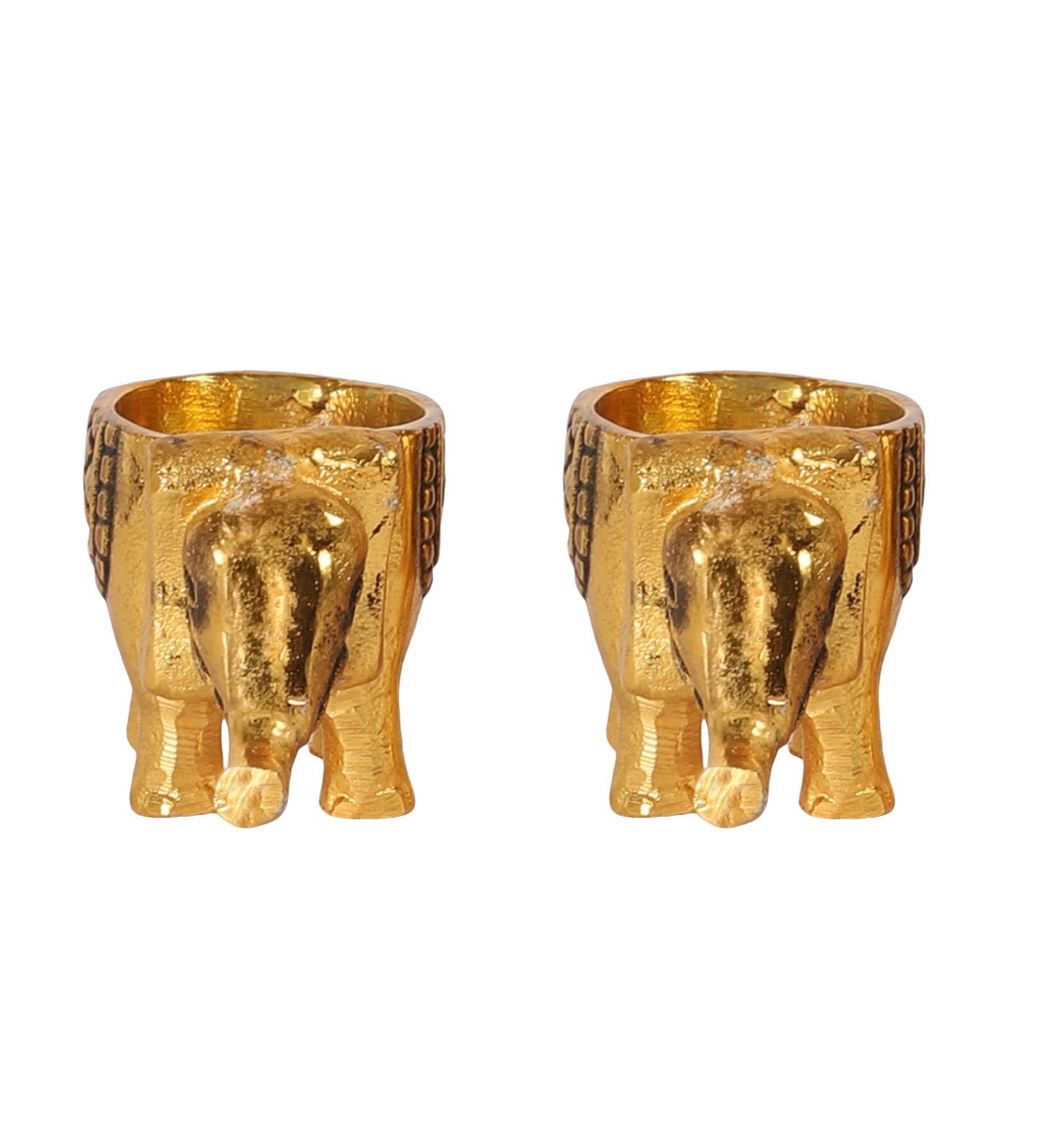 Aluminium Elephant Tealight Holder Set of 2