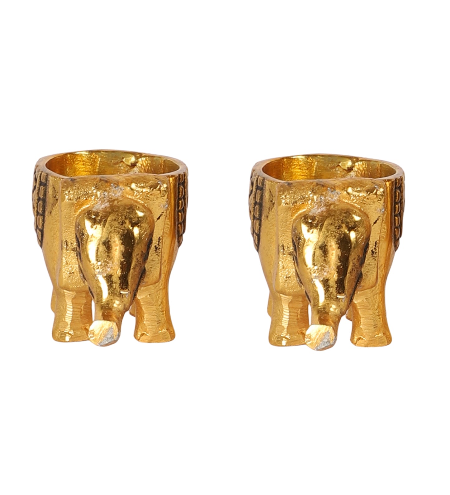 Aluminium Elephant Tealight Holder Set of 2