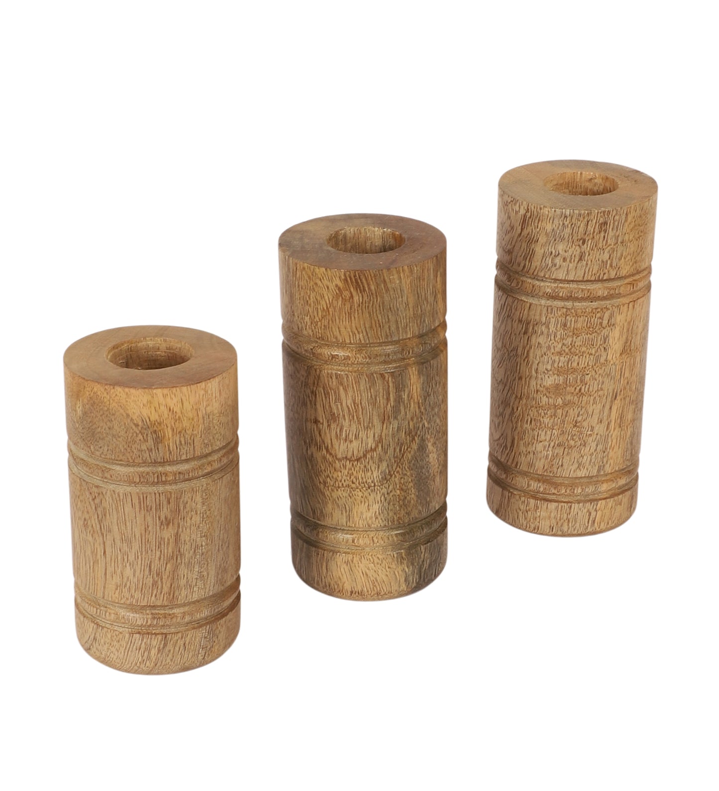 Mangowood Pillar Candle Stand Set of 3
