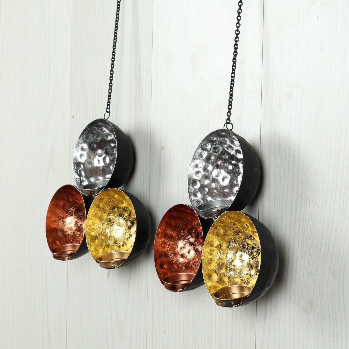 Wall Three Color Tealight Holder Set of 2
