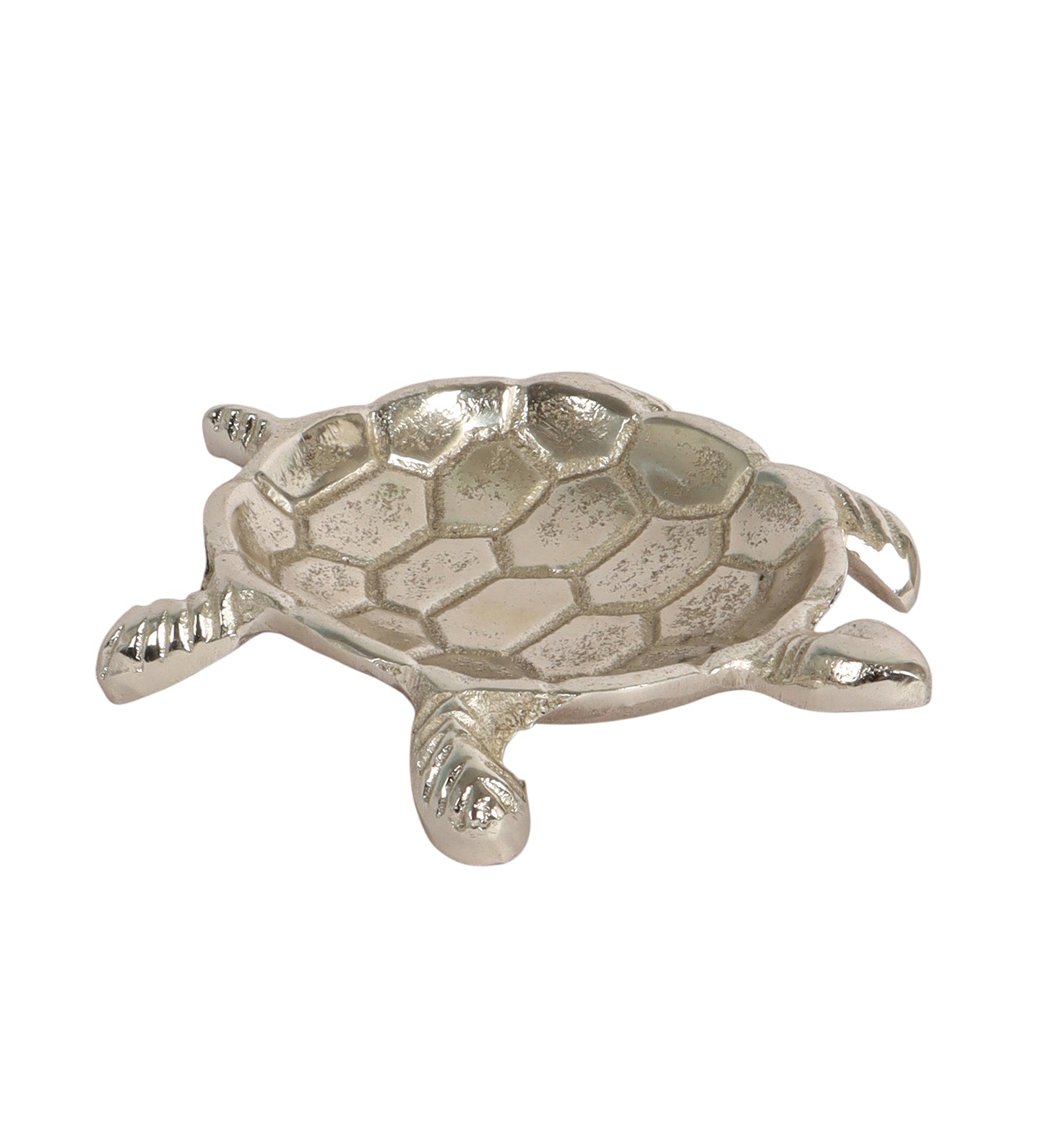 Silver Tortoise Aluminum Trinket Set of 2