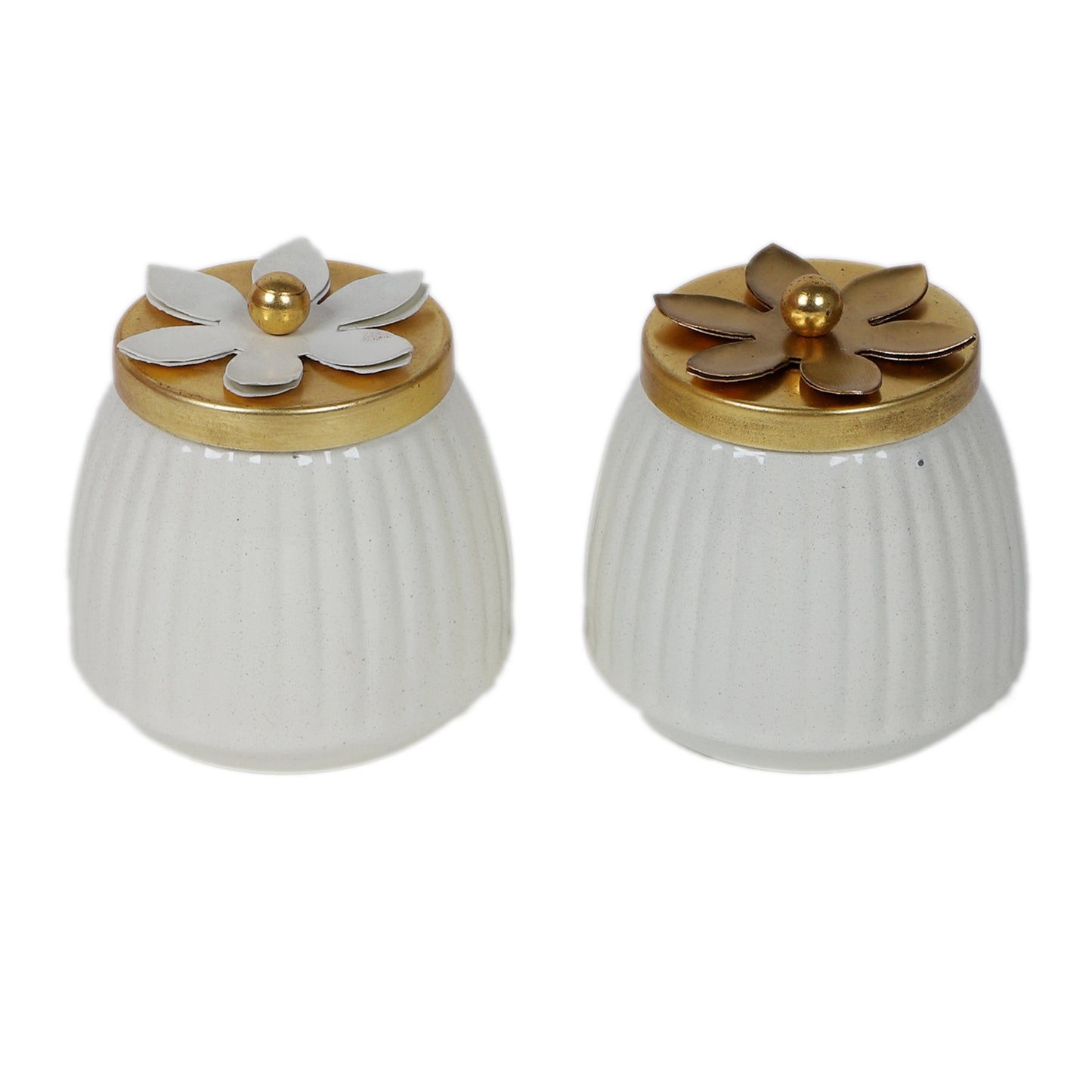 WHite & Gold Dry Fruits Bowl Set of 2