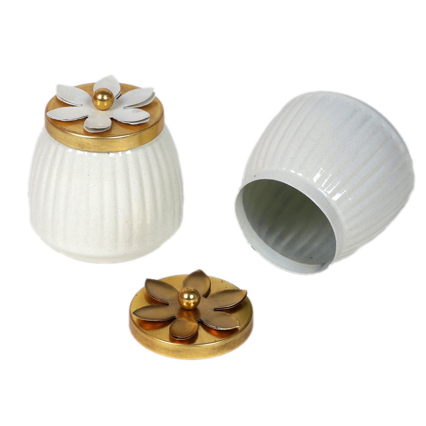 WHite & Gold Dry Fruits Bowl Set of 2