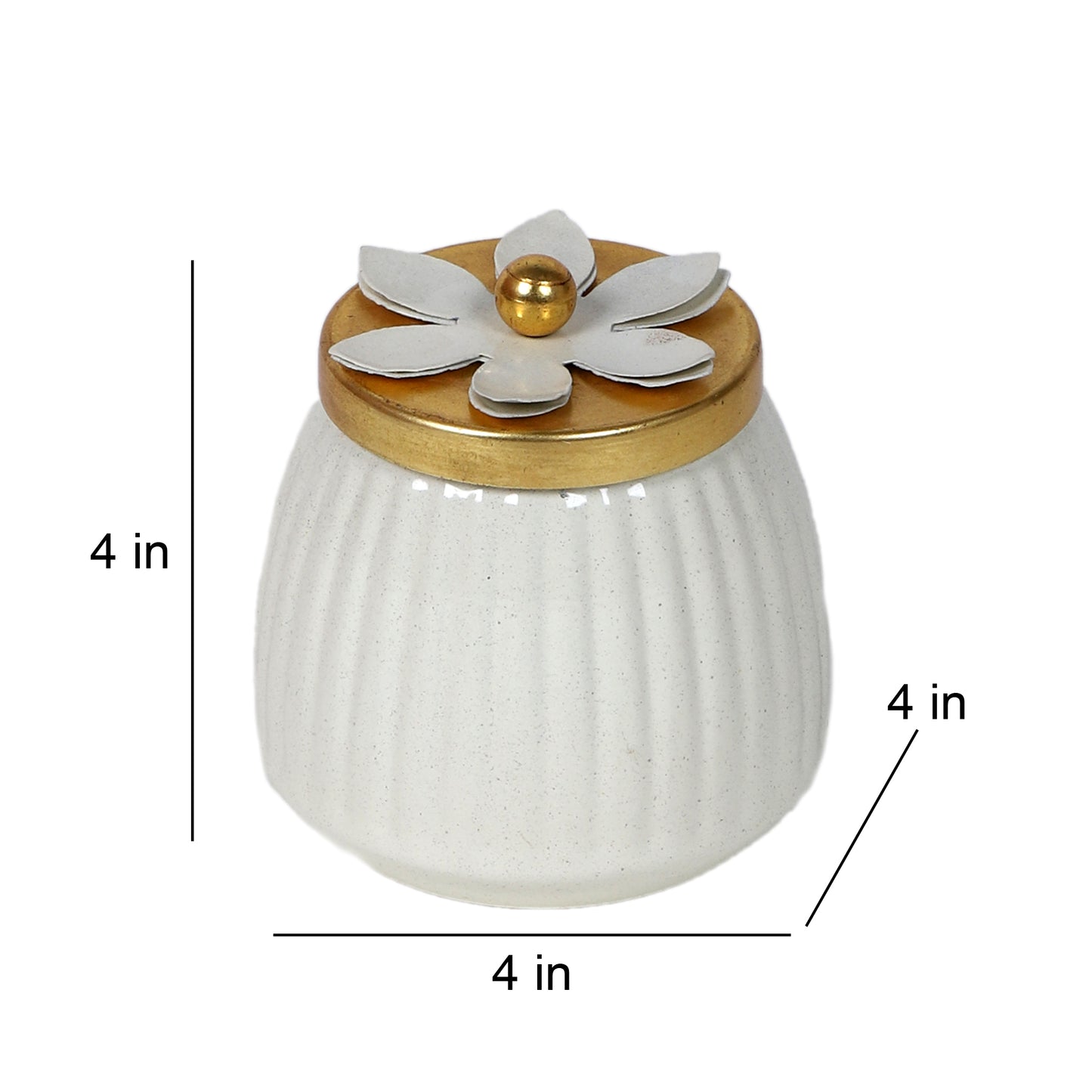WHite & Gold Dry Fruits Bowl Set of 2