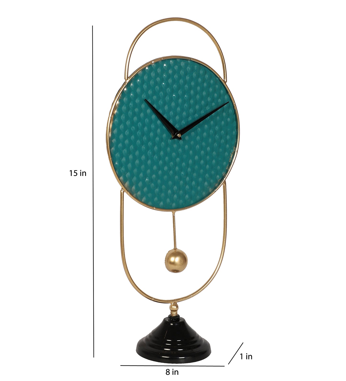Green & Gold Oval Table Clock
