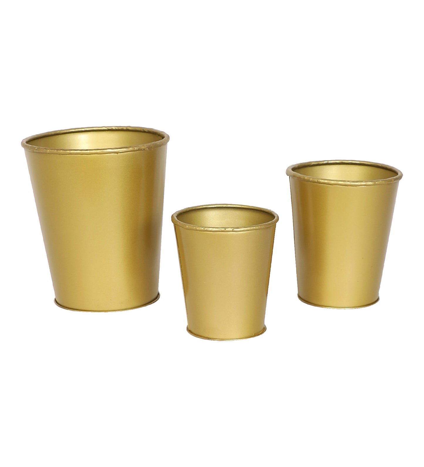 Gold Glass Shape Planter Set of 3