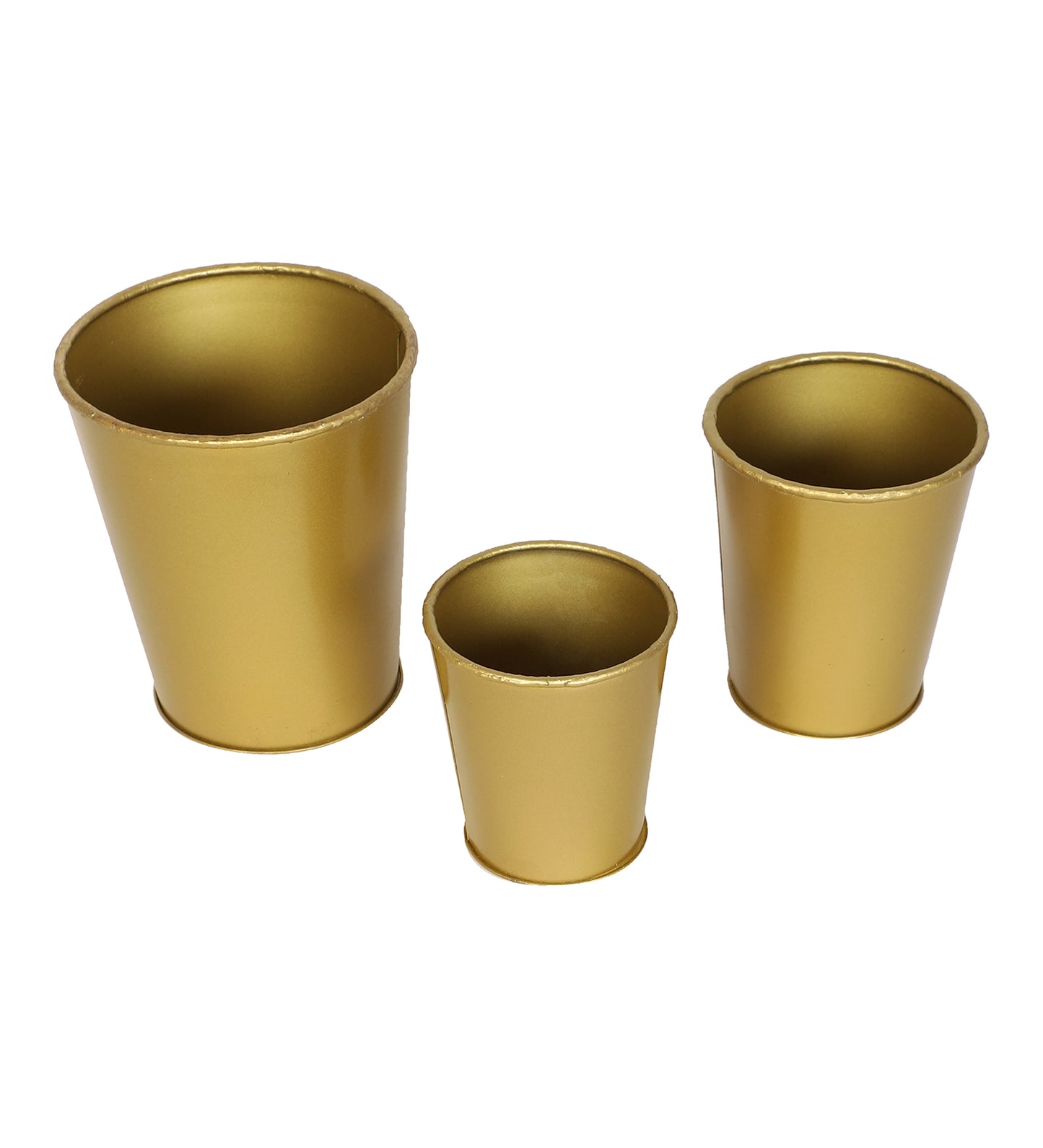 Gold Glass Shape Planter Set of 3