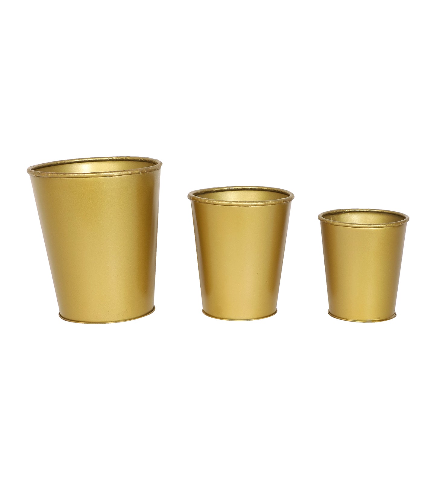 Gold Glass Shape Planter Set of 3