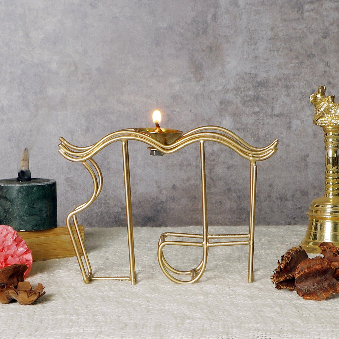 Gold Iron & Brass Ram Akhand Diya