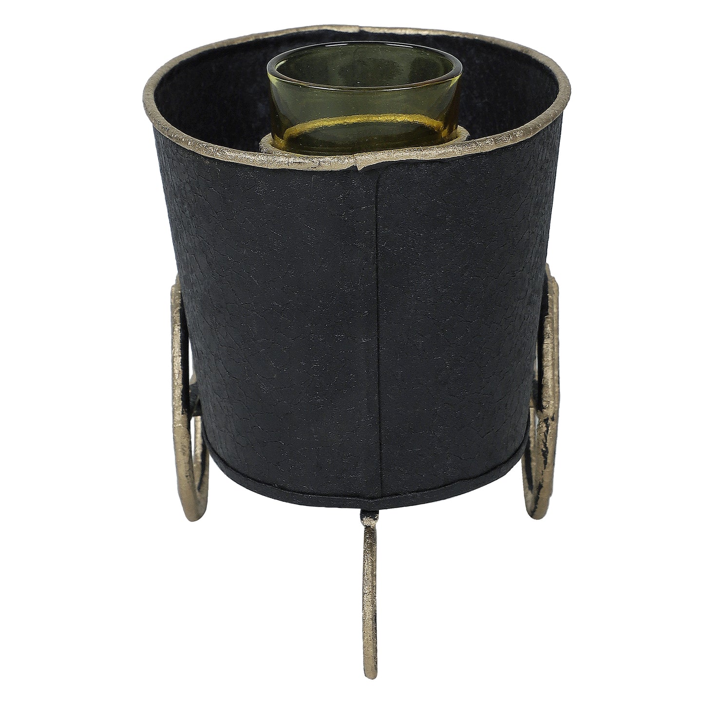 Wheel Barrow Snacks Platter with Glass