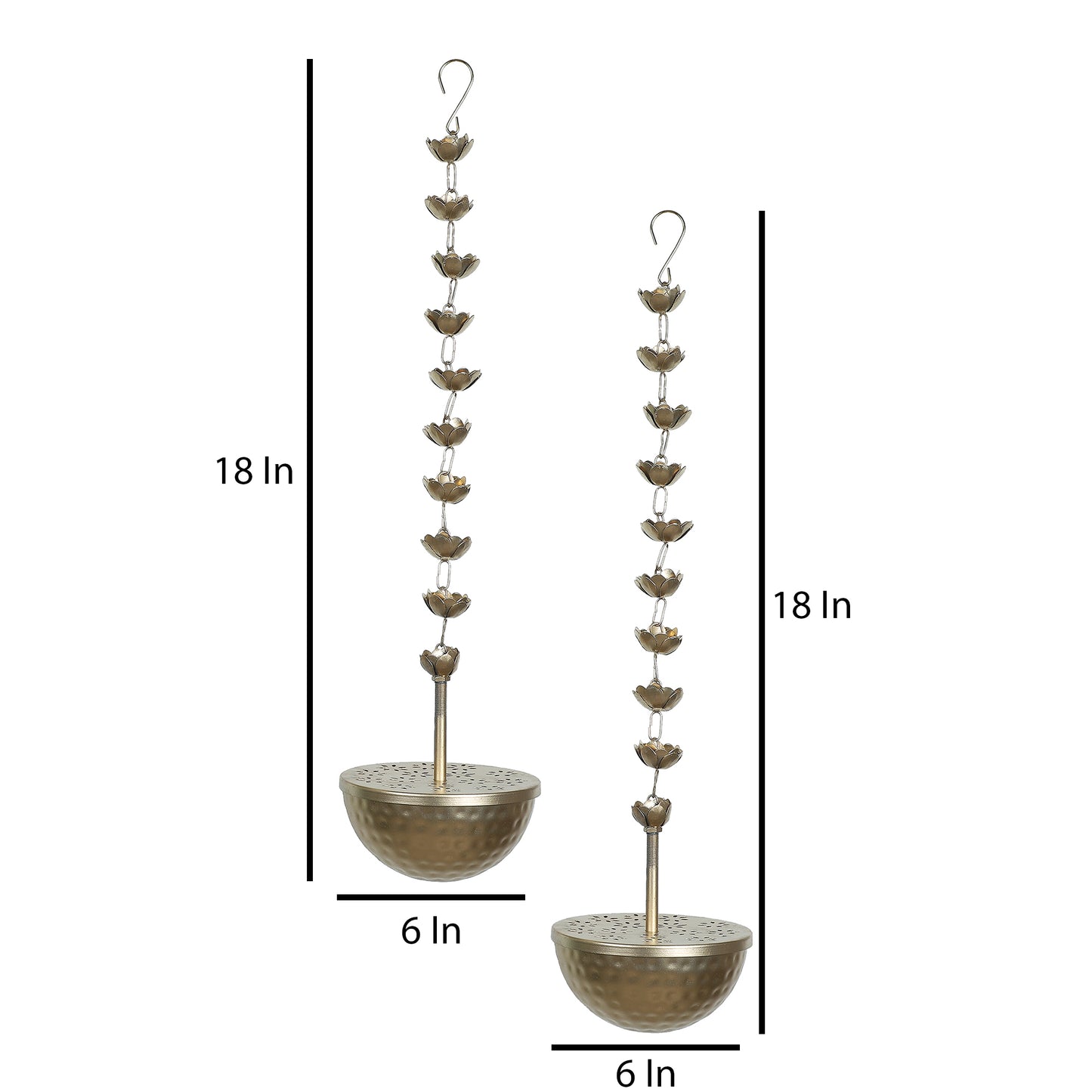 Copper Iron Hanging Lobaan Urli Set Of 2