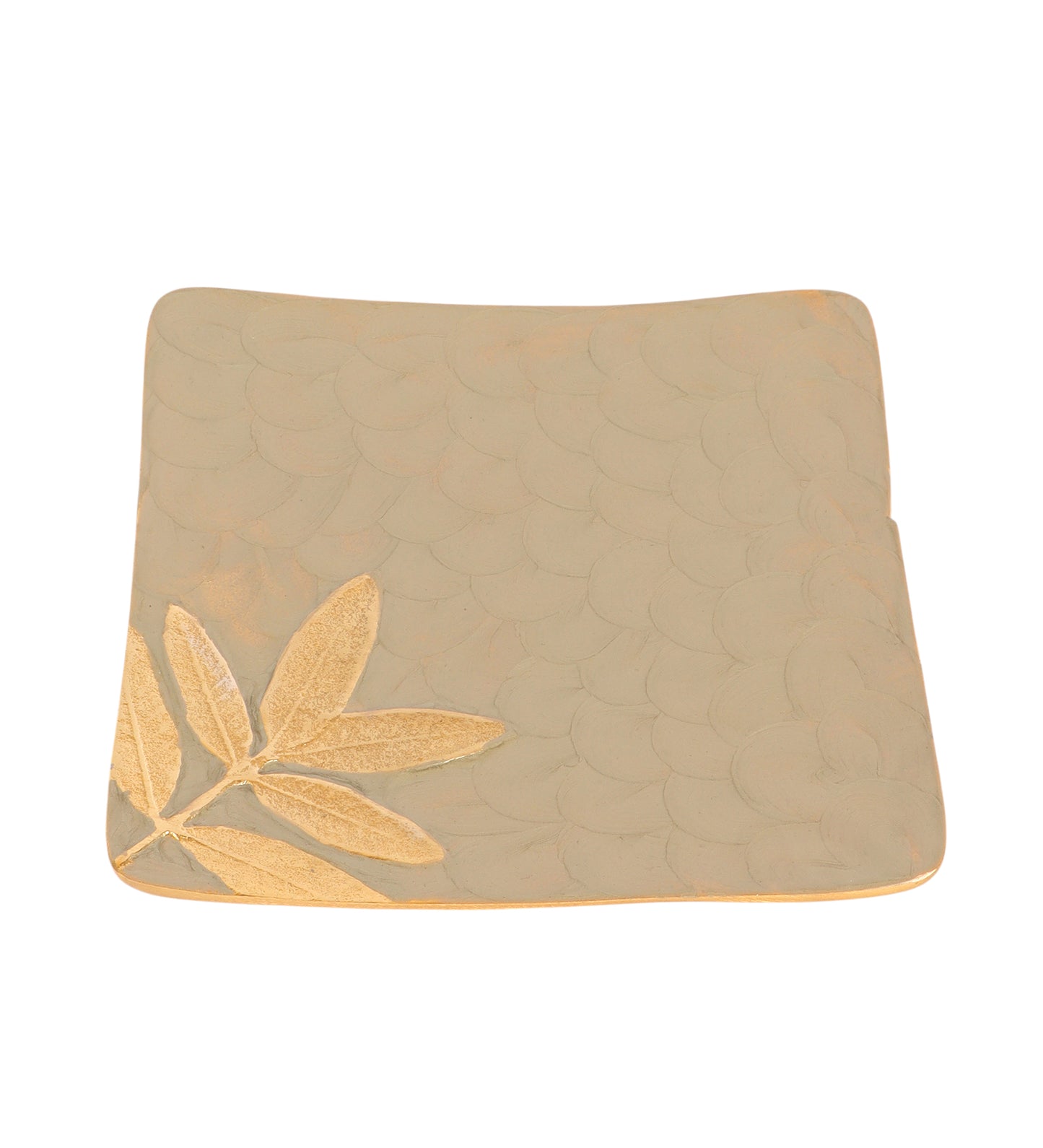Grey Leaves Aluminium Platter