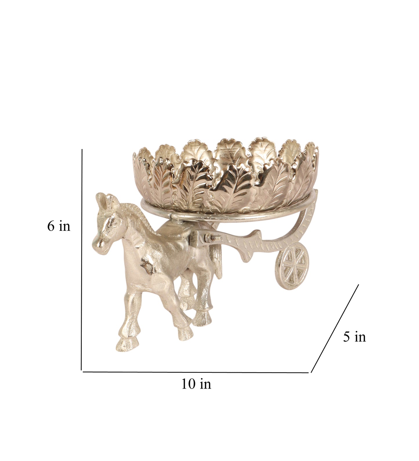 Silver Horse Cart Decorative Bowl