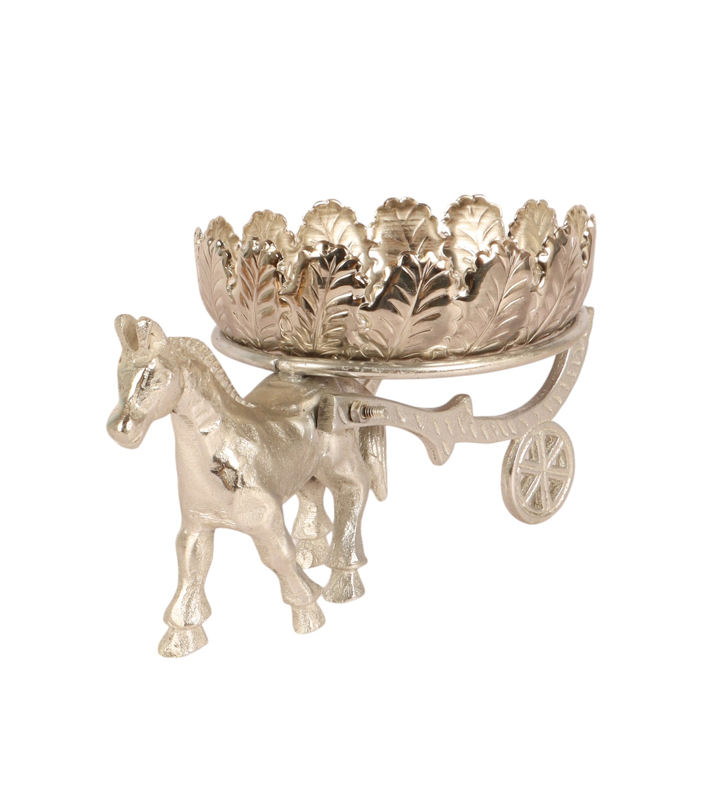 Silver Horse Cart Decorative Bowl