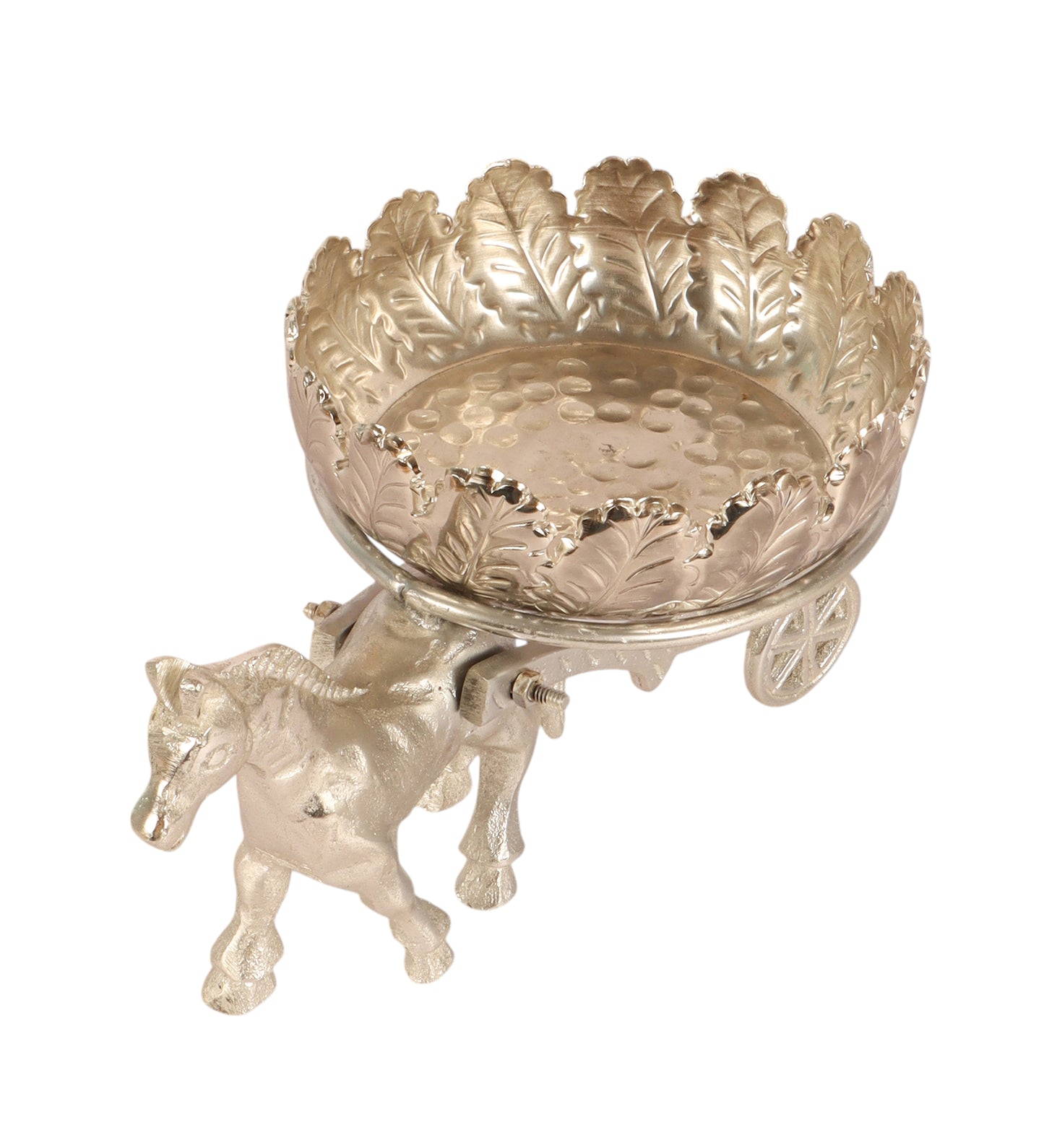 Silver Horse Cart Decorative Bowl