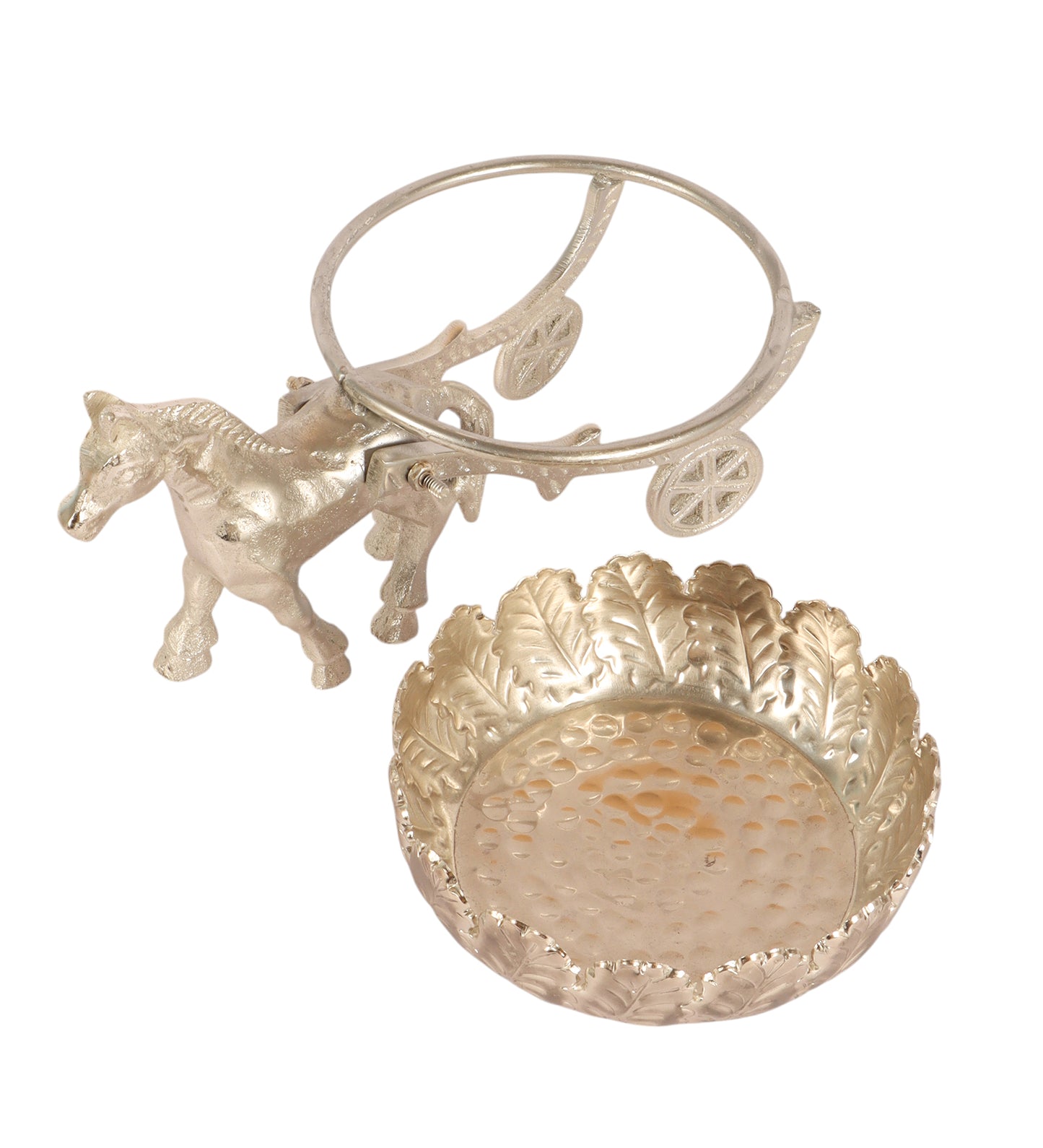 Silver Horse Cart Decorative Bowl