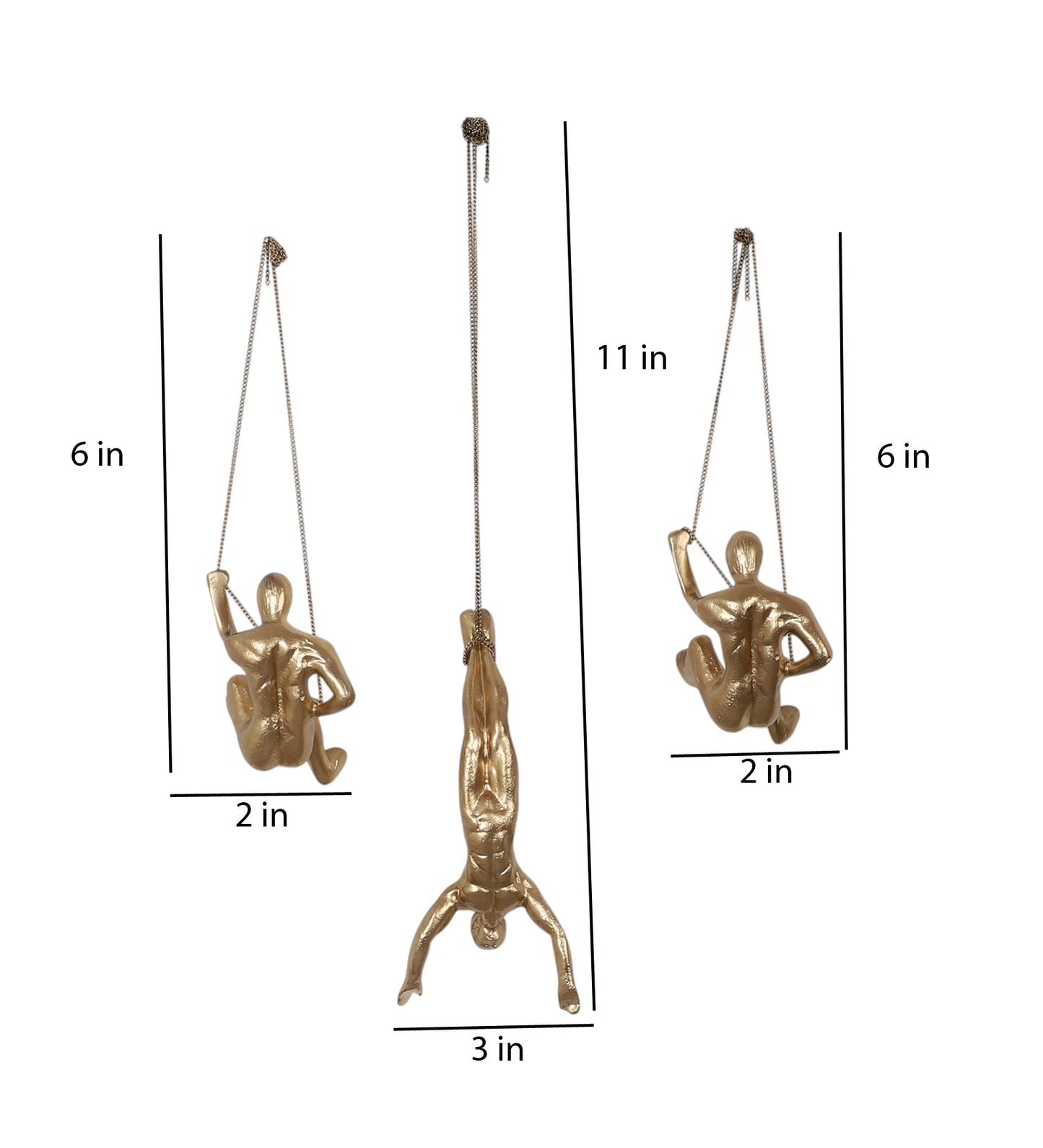 Hanging Gold Men Set of 3