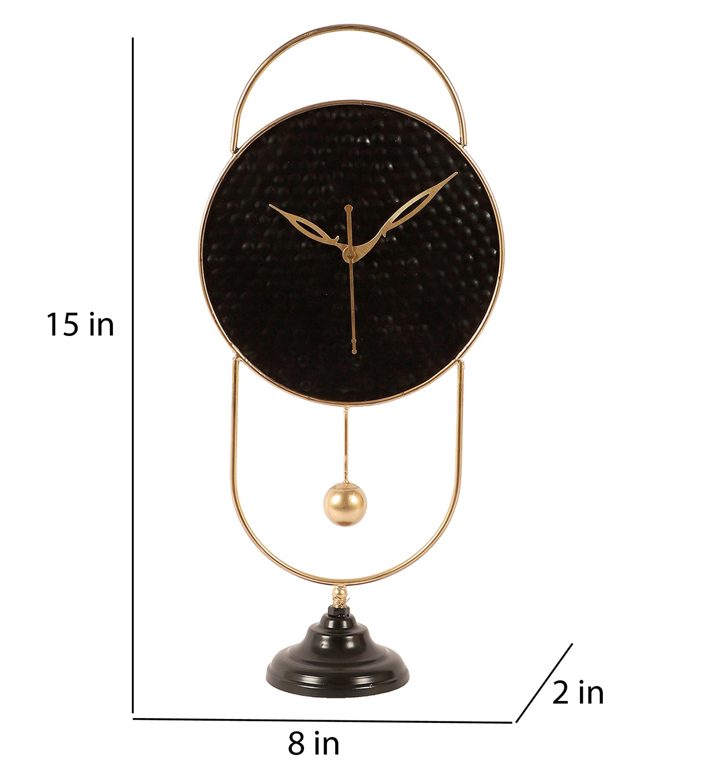 Black & Gold Oval Table Clock