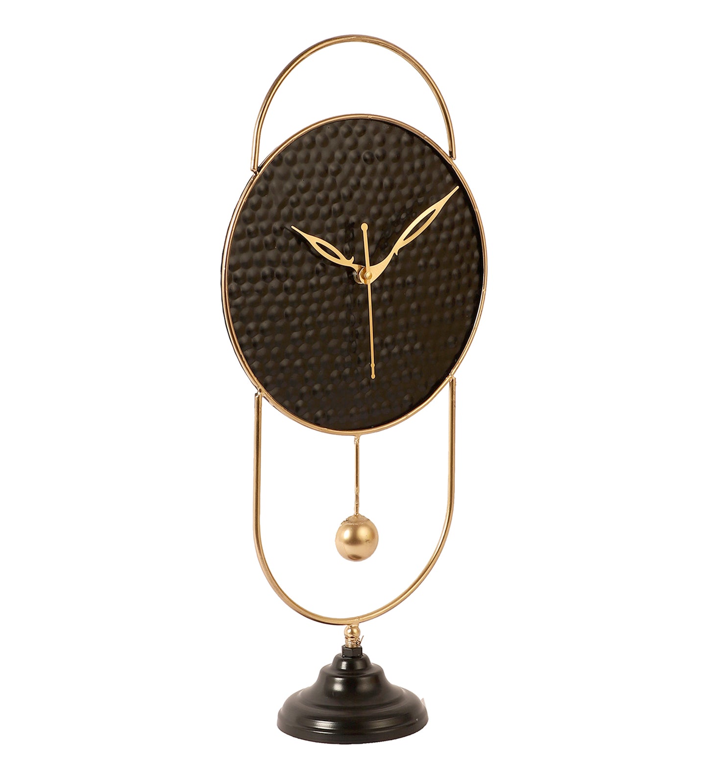 Black & Gold Oval Table Clock